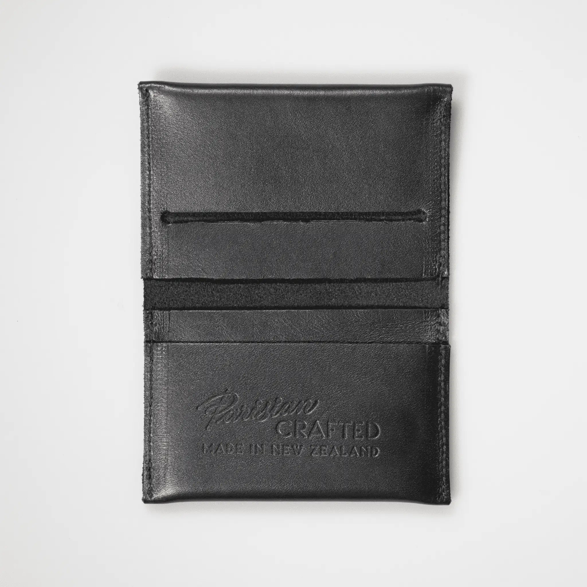 Parisian Crafted - Leather Folded Card Wallet - Black