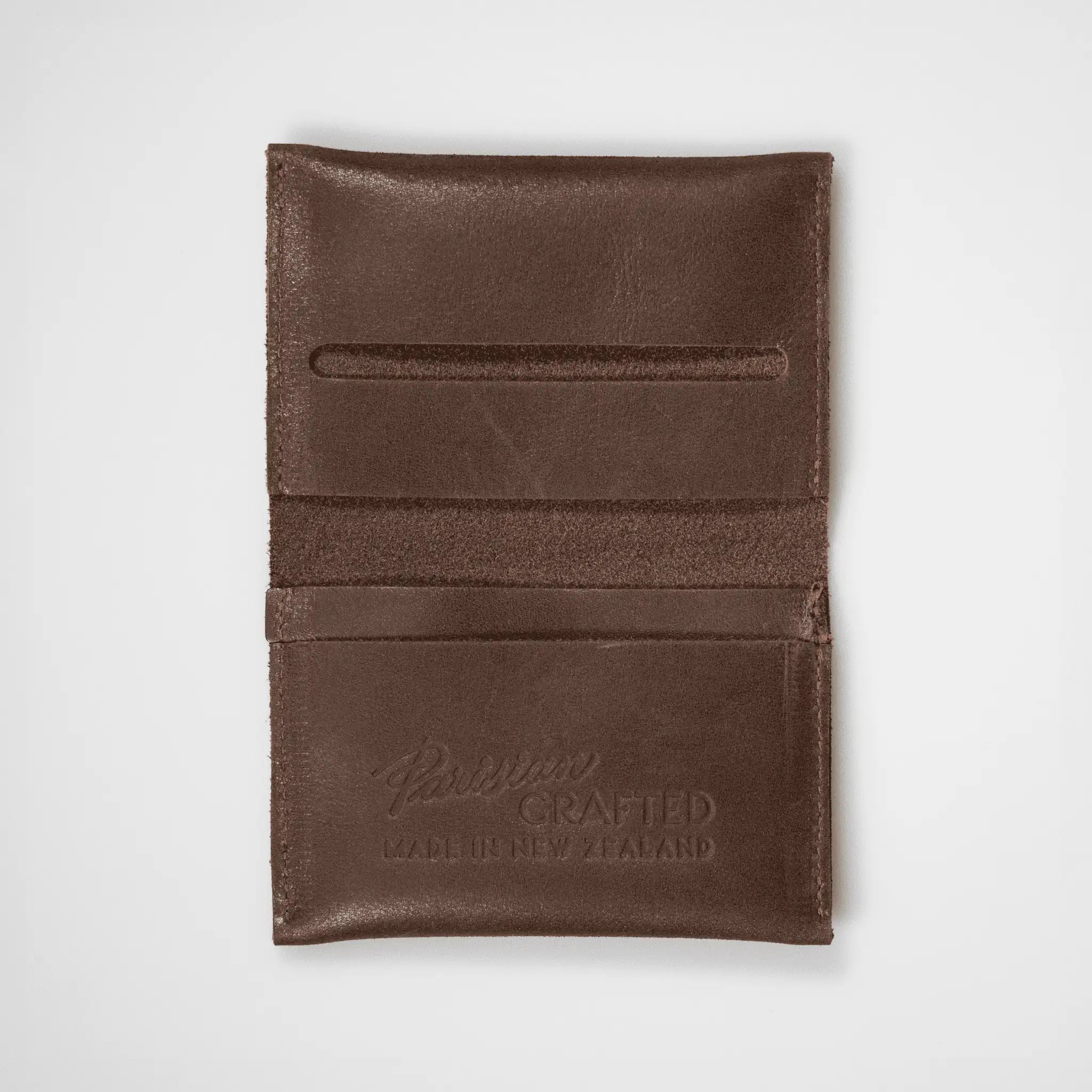 Parisian Crafted - Leather Folded Card Wallet - Brown