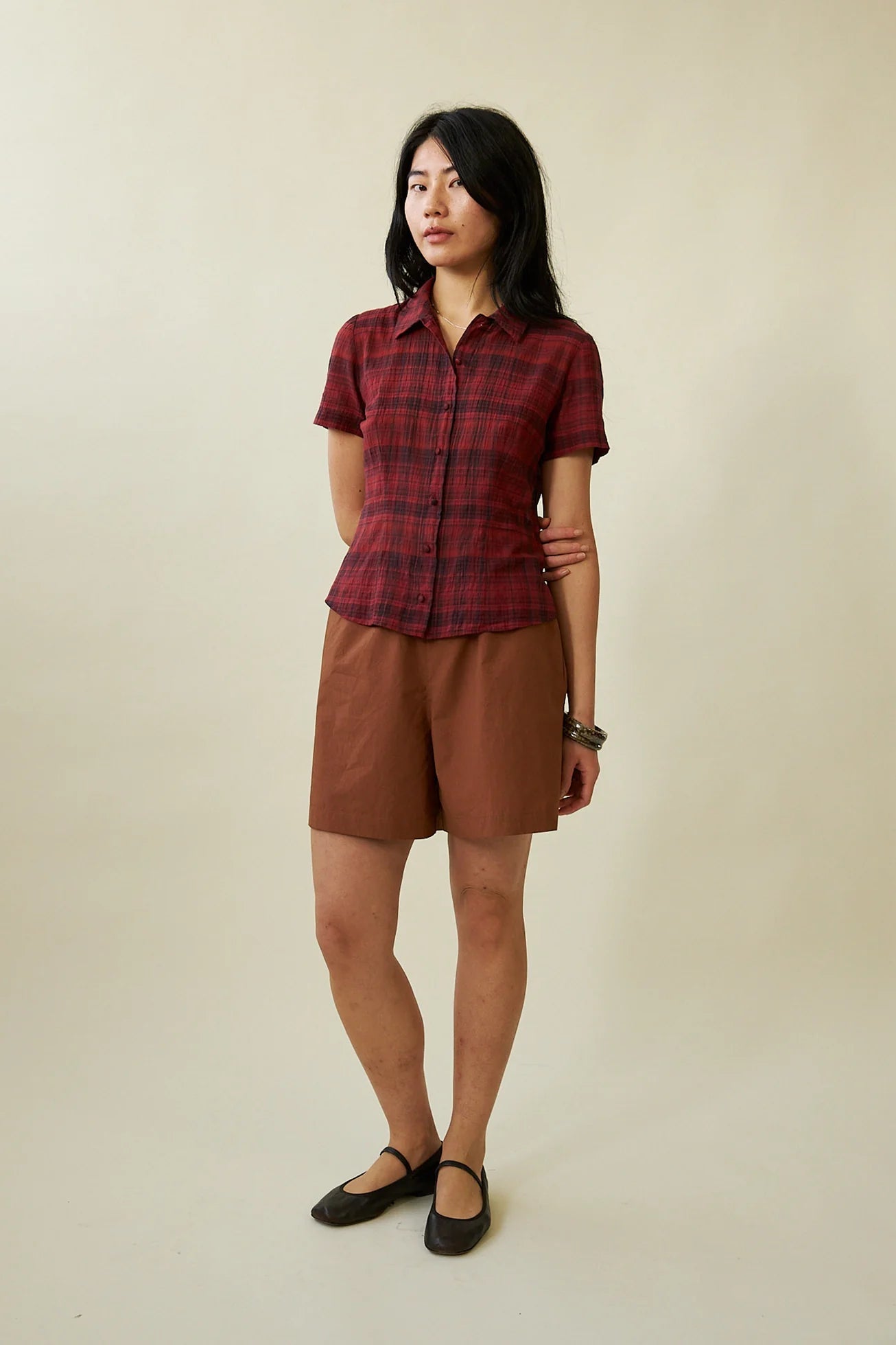Penny Sage - Evie Shirt - Dahlia Tartan