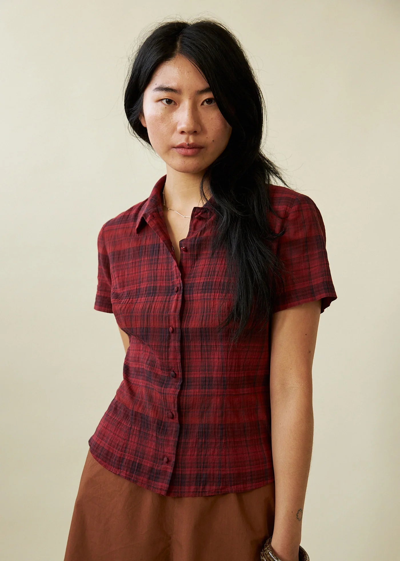 Penny Sage - Evie Shirt - Dahlia Tartan
