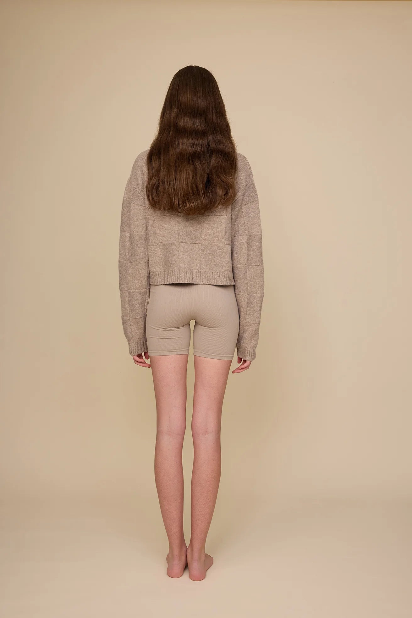Pharlain - Squares Cardi - Latte Sparkle