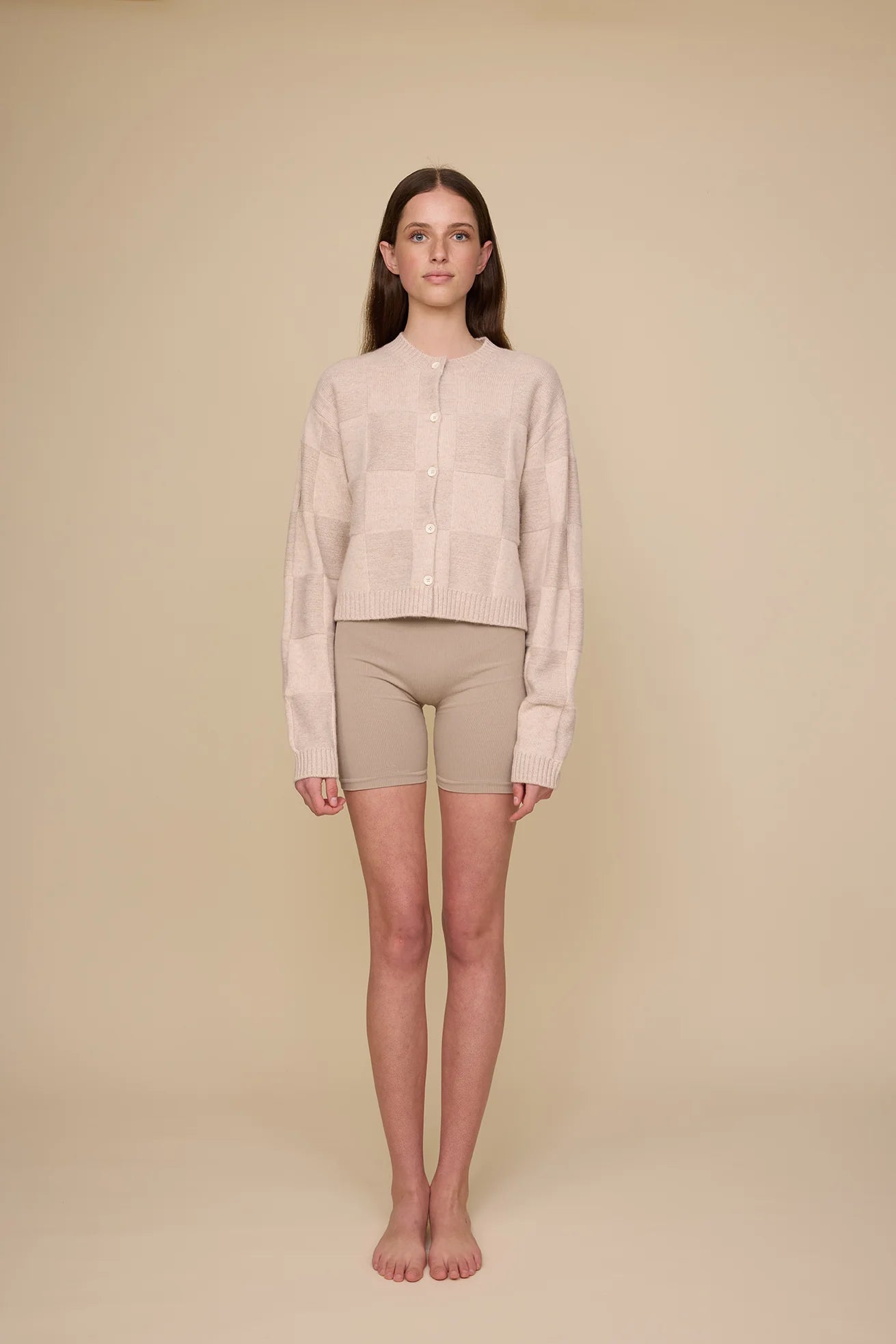 Pharlain - Squares Cardi - Oat Sparkle