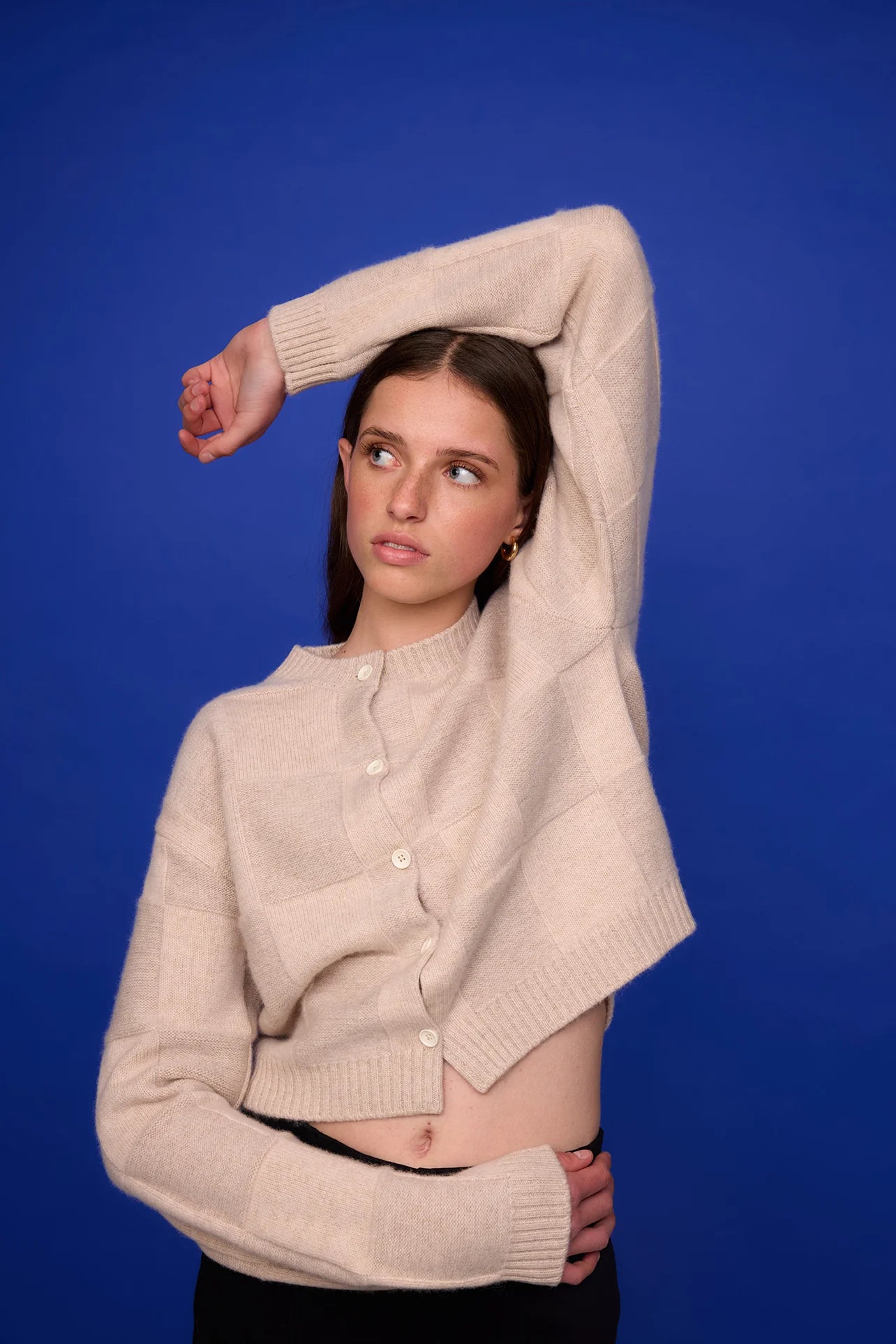 Pharlain - Squares Cardi - Oat Sparkle