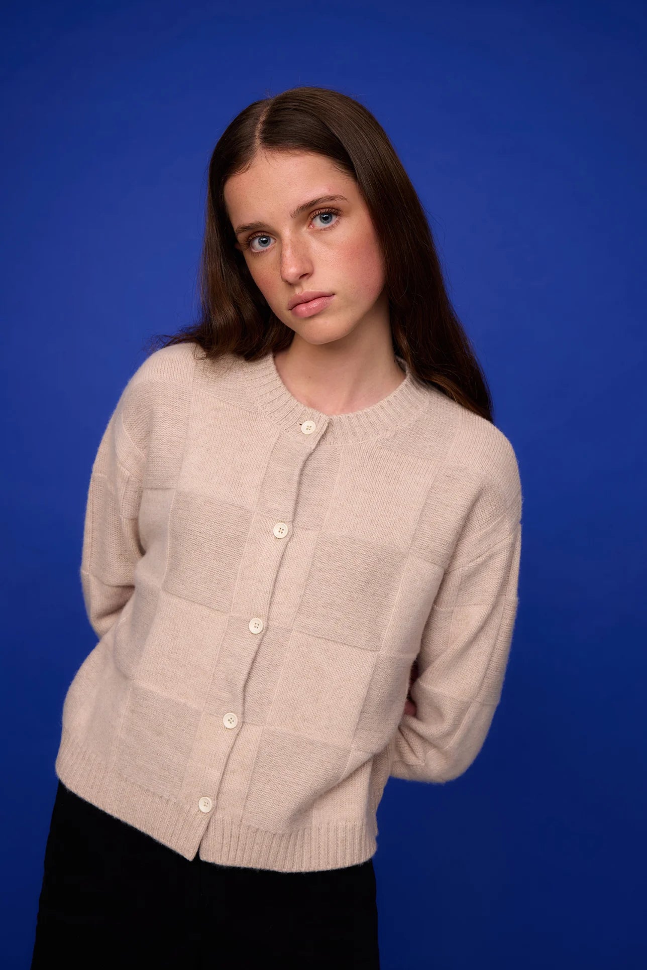 Pharlain - Squares Cardi - Oat Sparkle