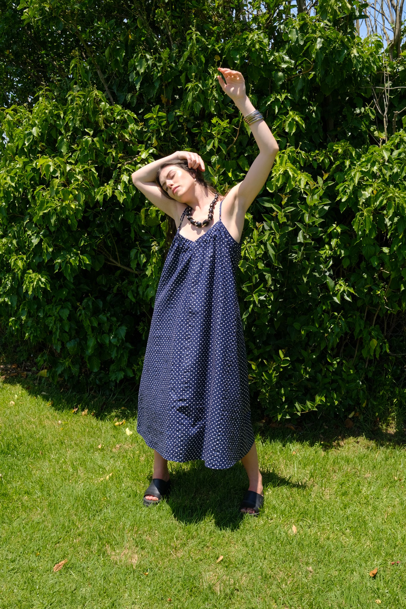 Oosterom - Johanna Dress - Navy Polka Dot