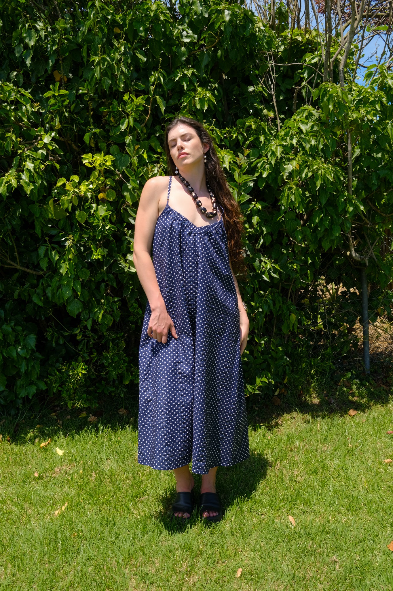 Oosterom - Johanna Dress - Navy Polka Dot