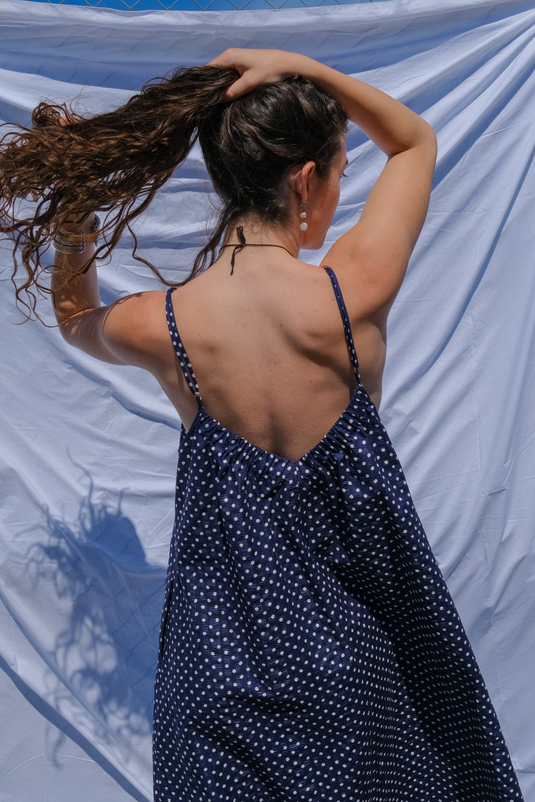 Oosterom - Johanna Dress - Navy Polka Dot