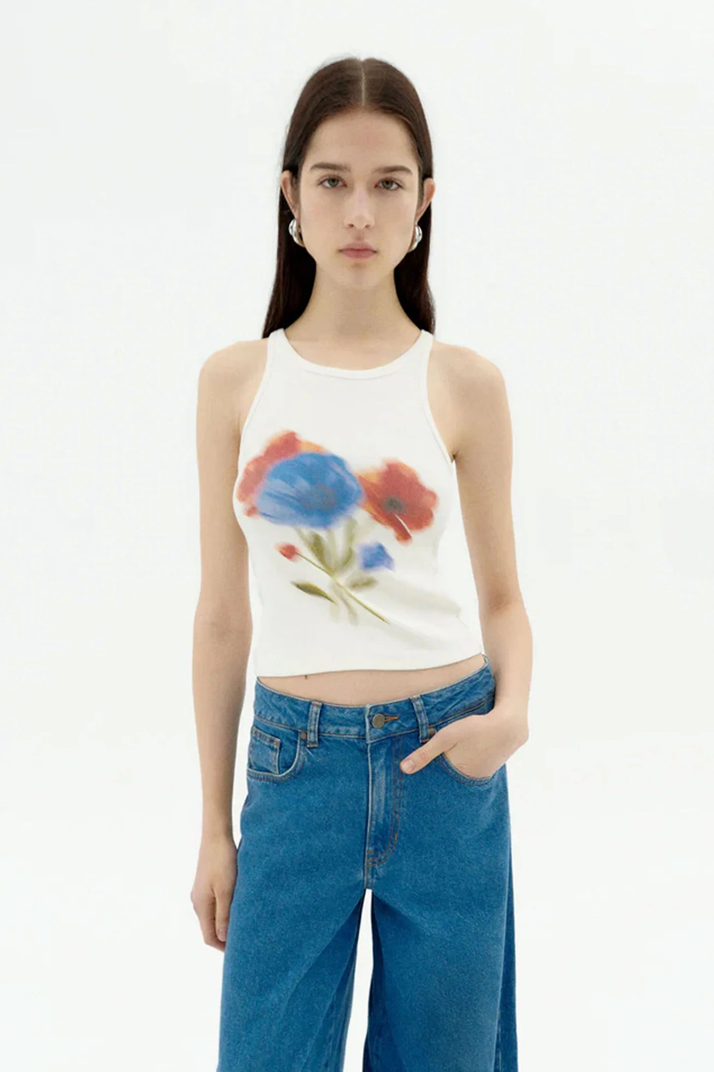 Thinking Mu - Harriet Top - Blurry Flower