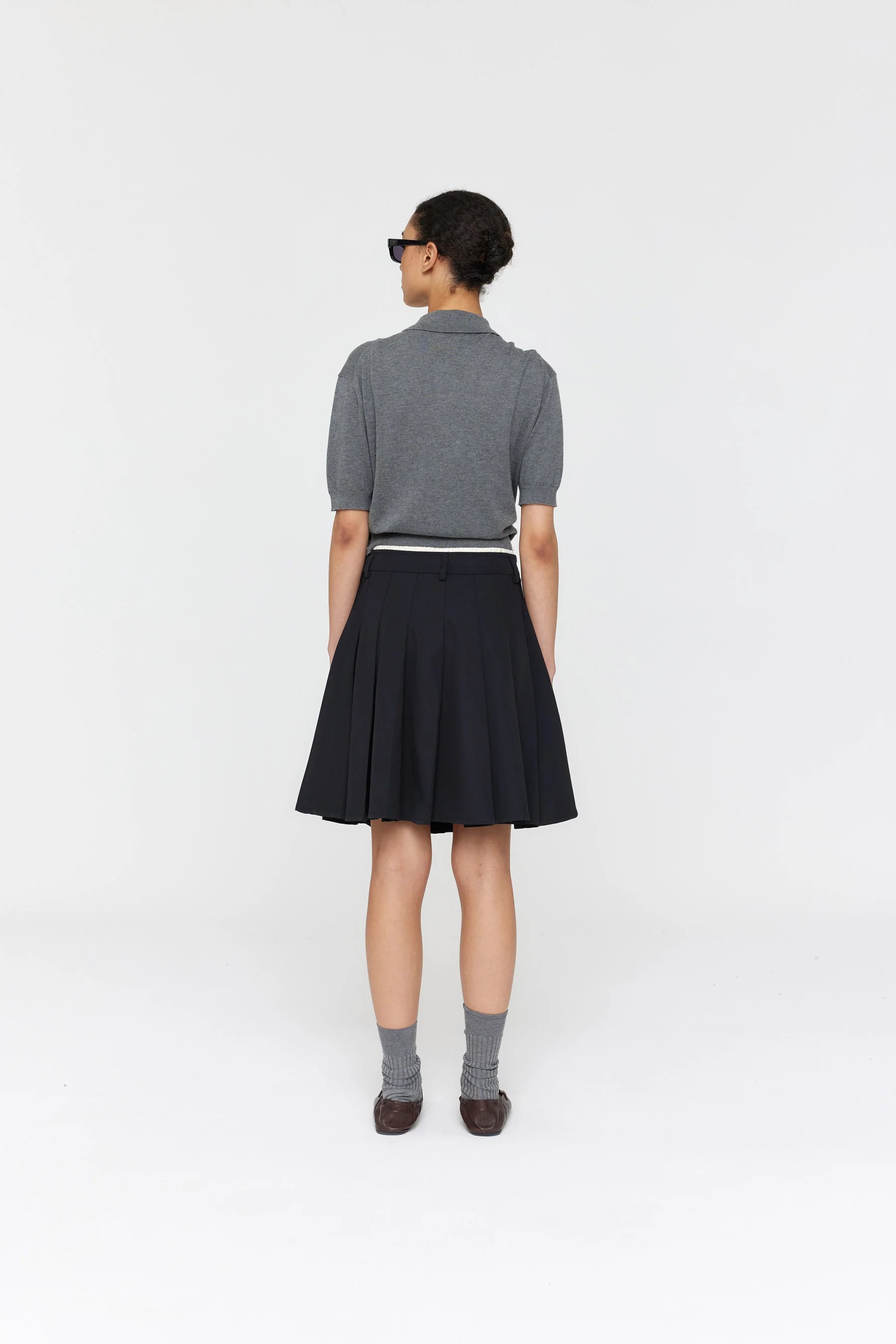 Ricochet - Munar Skirt - Black/Ivory Contrast