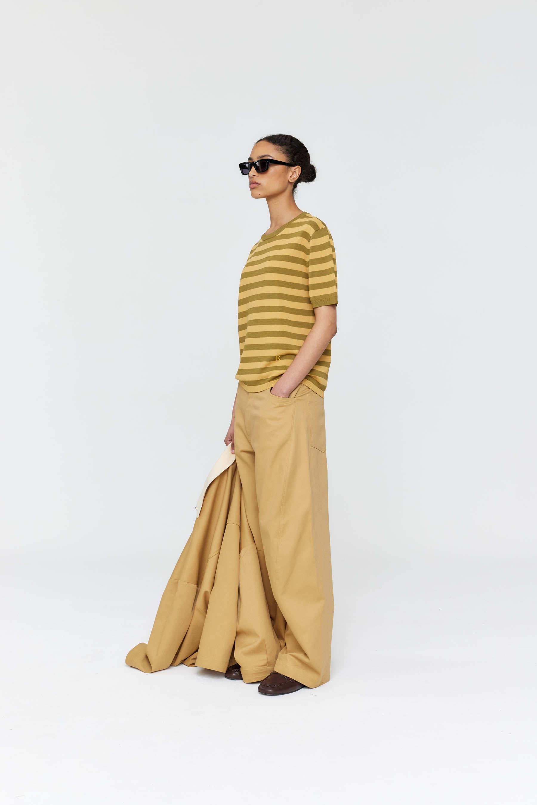 Ricochet - Francisco Knit Tee - Sand + Khaki