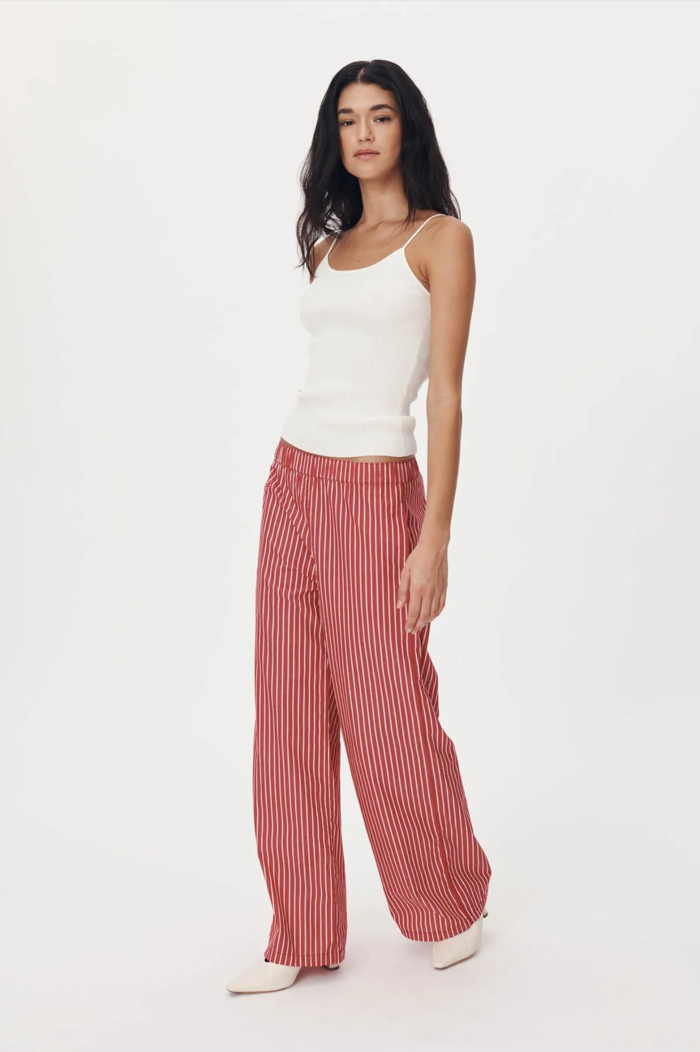 ROWIE - Rocco Stripe Pants - Cherry