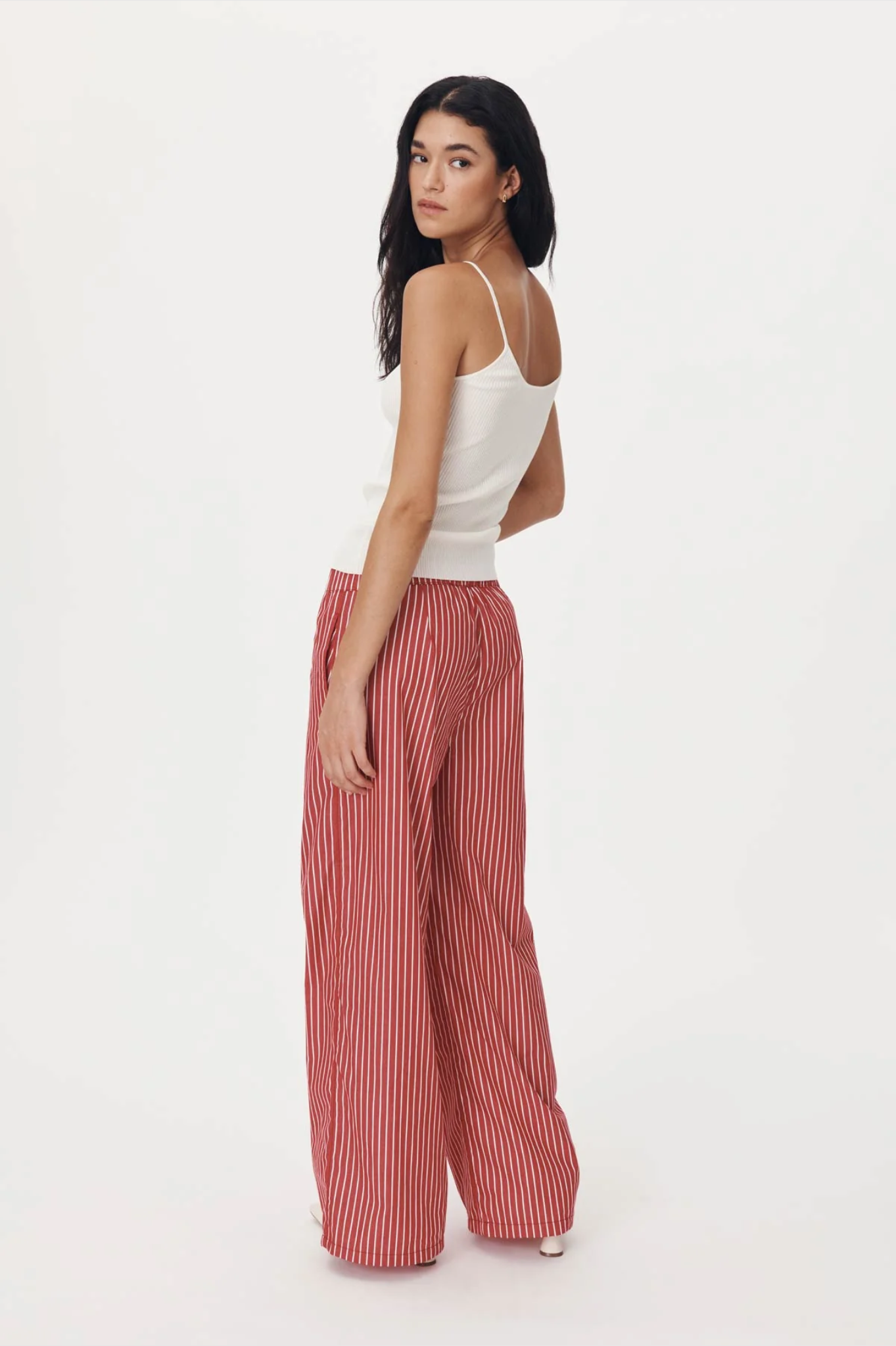ROWIE - Rocco Stripe Pants - Cherry