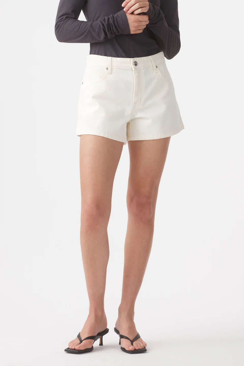 Outland Denim - Ebony High Flare Short - Bone