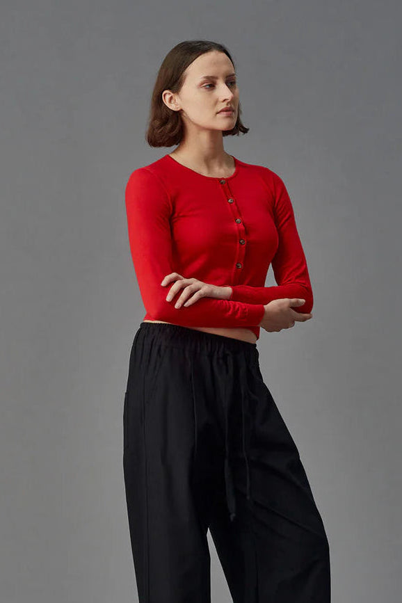 Standard Issue - Merino Crop Crew Cardi - Ribbon