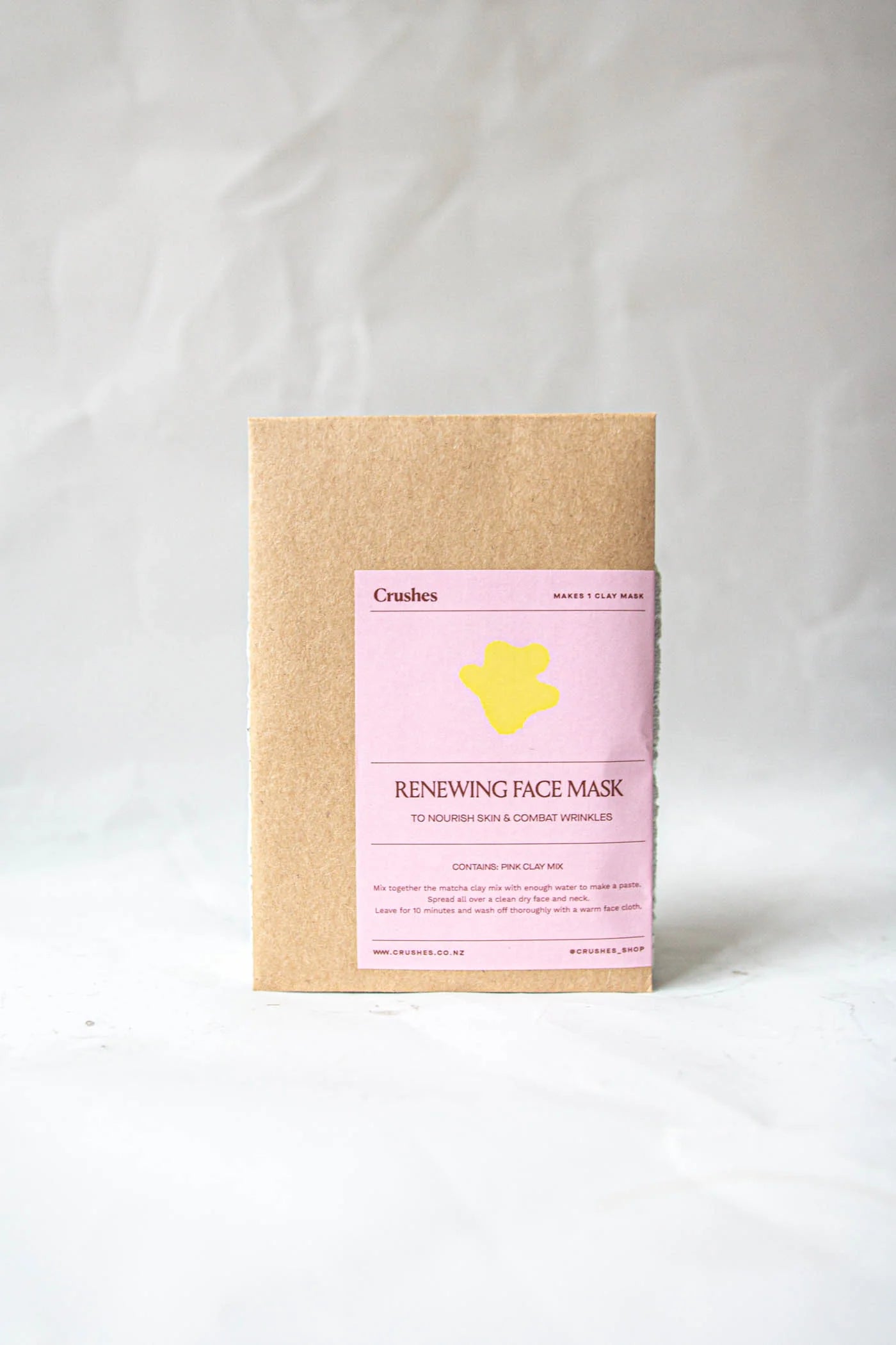 Crushes - Renewing Pink Clay Face Mask - Single Use