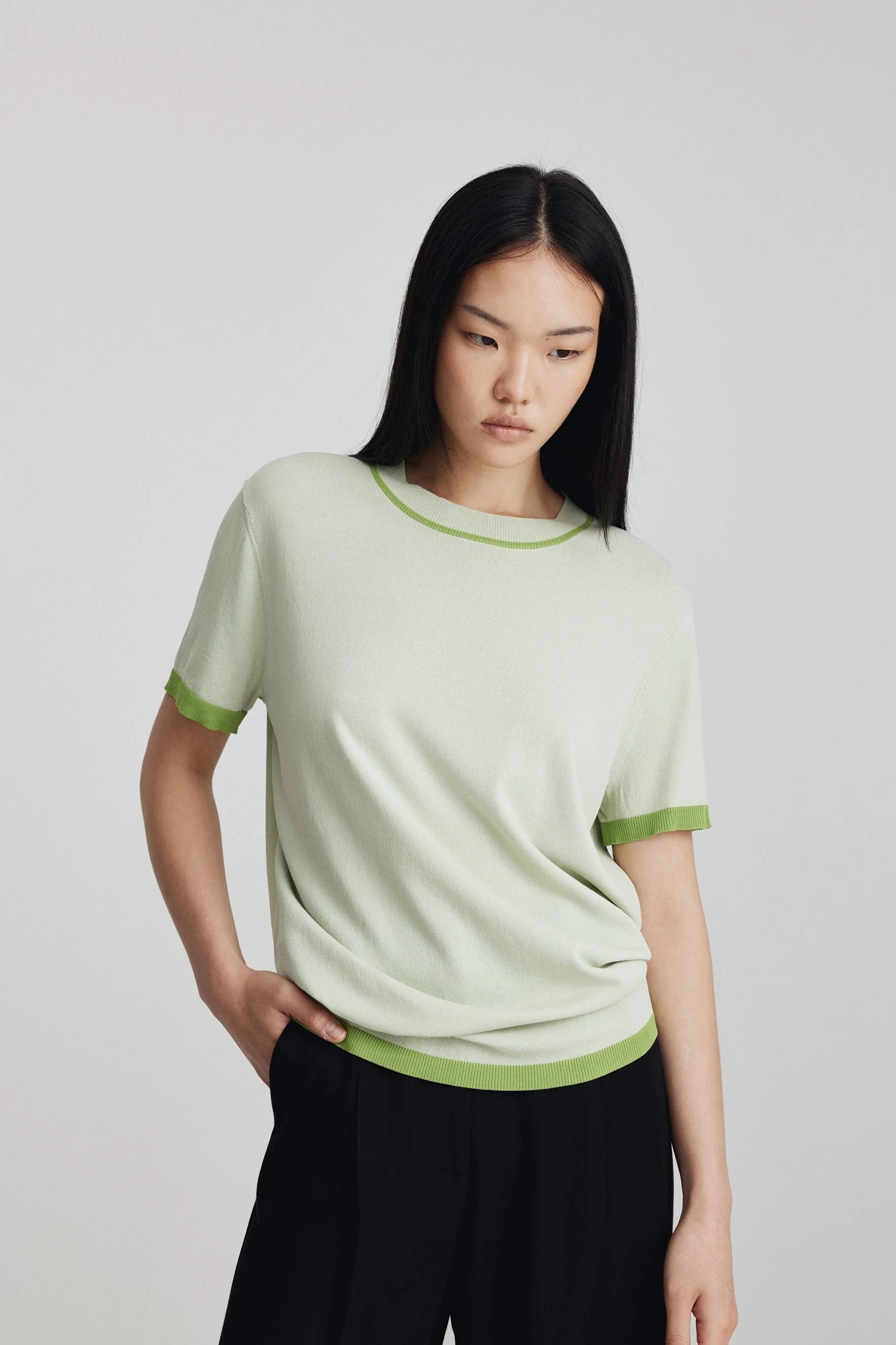 Ricochet - Florent Knit Tee - Mint + Apple