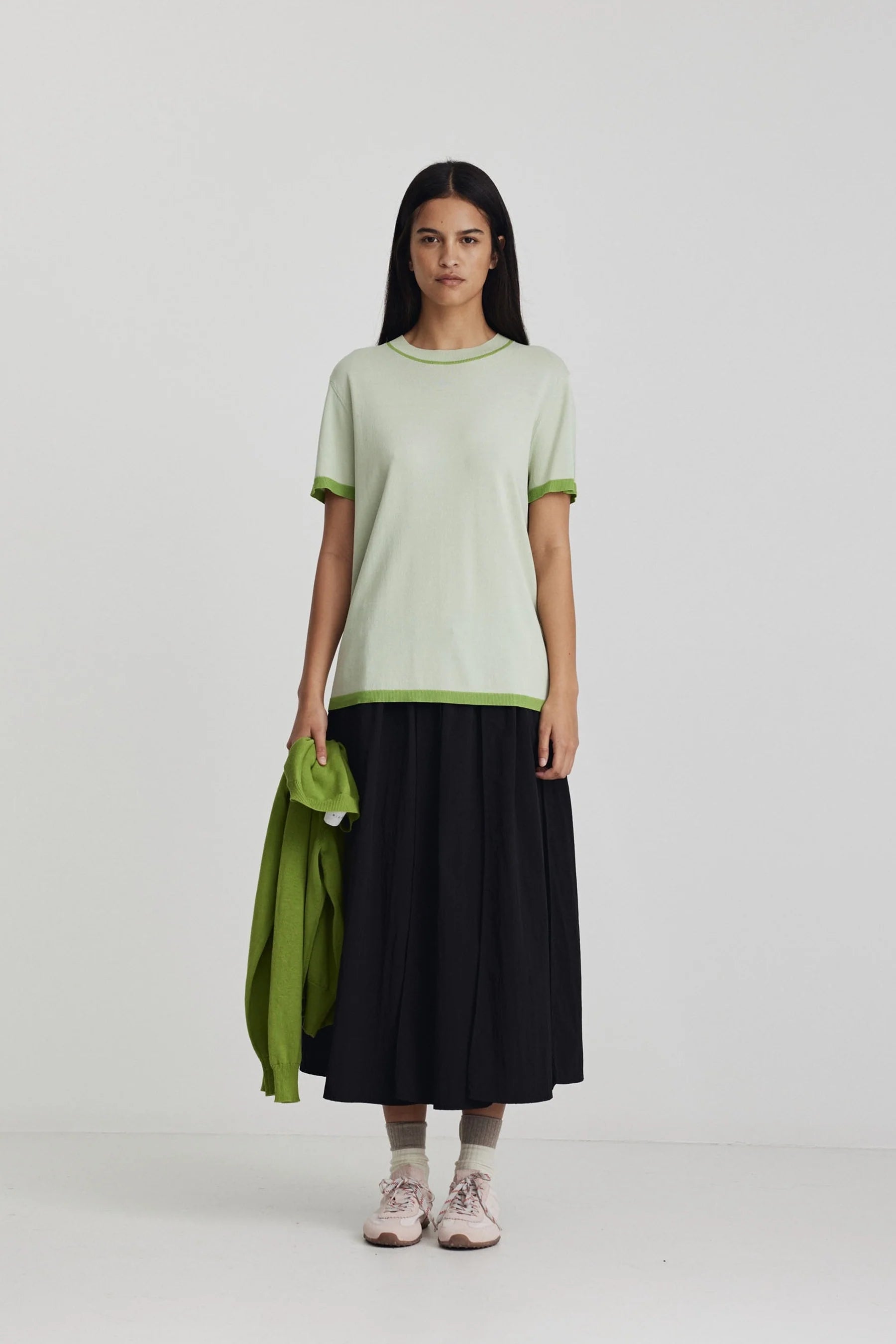 Ricochet - Florent Knit Tee - Mint + Apple