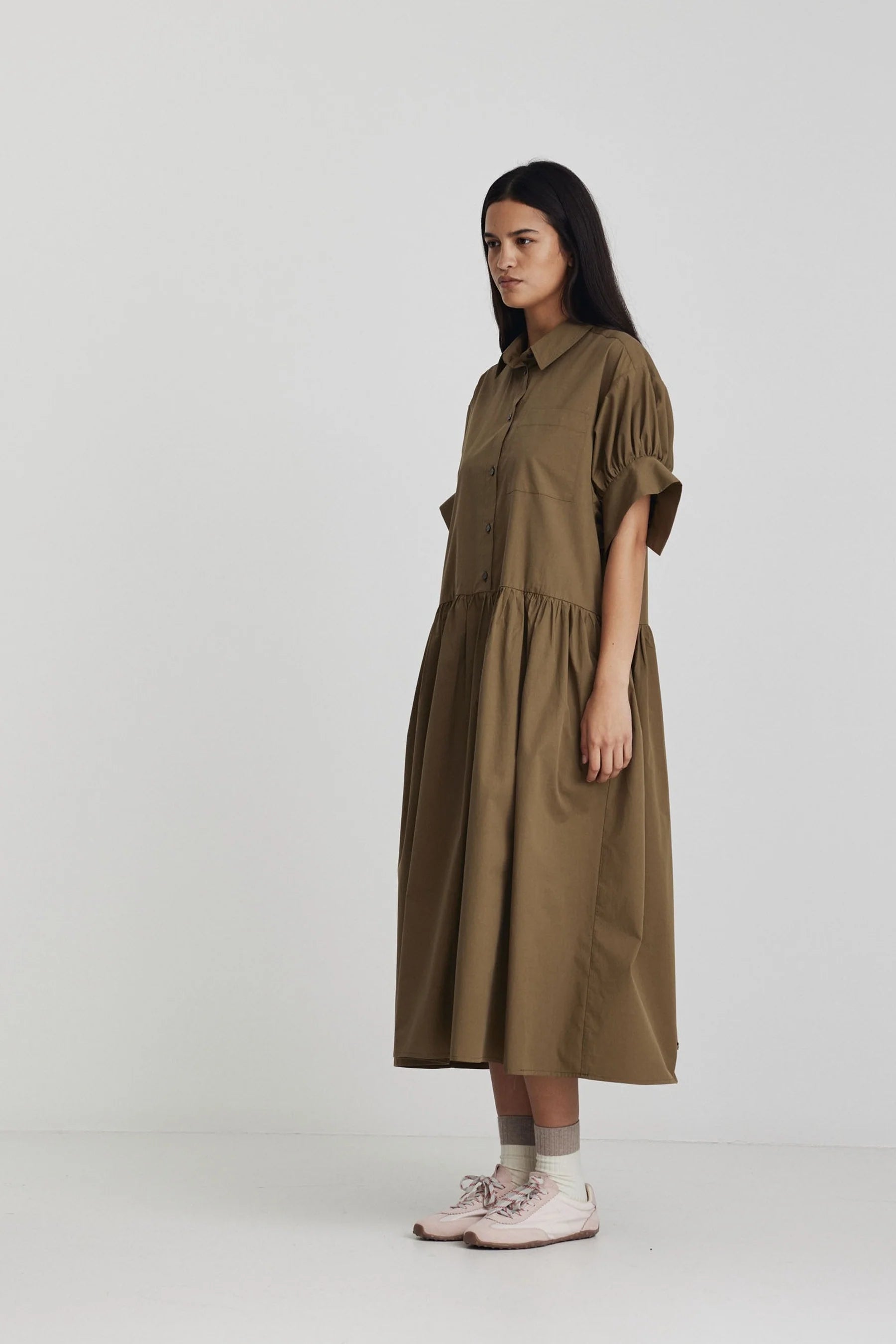 Ricochet - Joni Shirt Dress - Olive