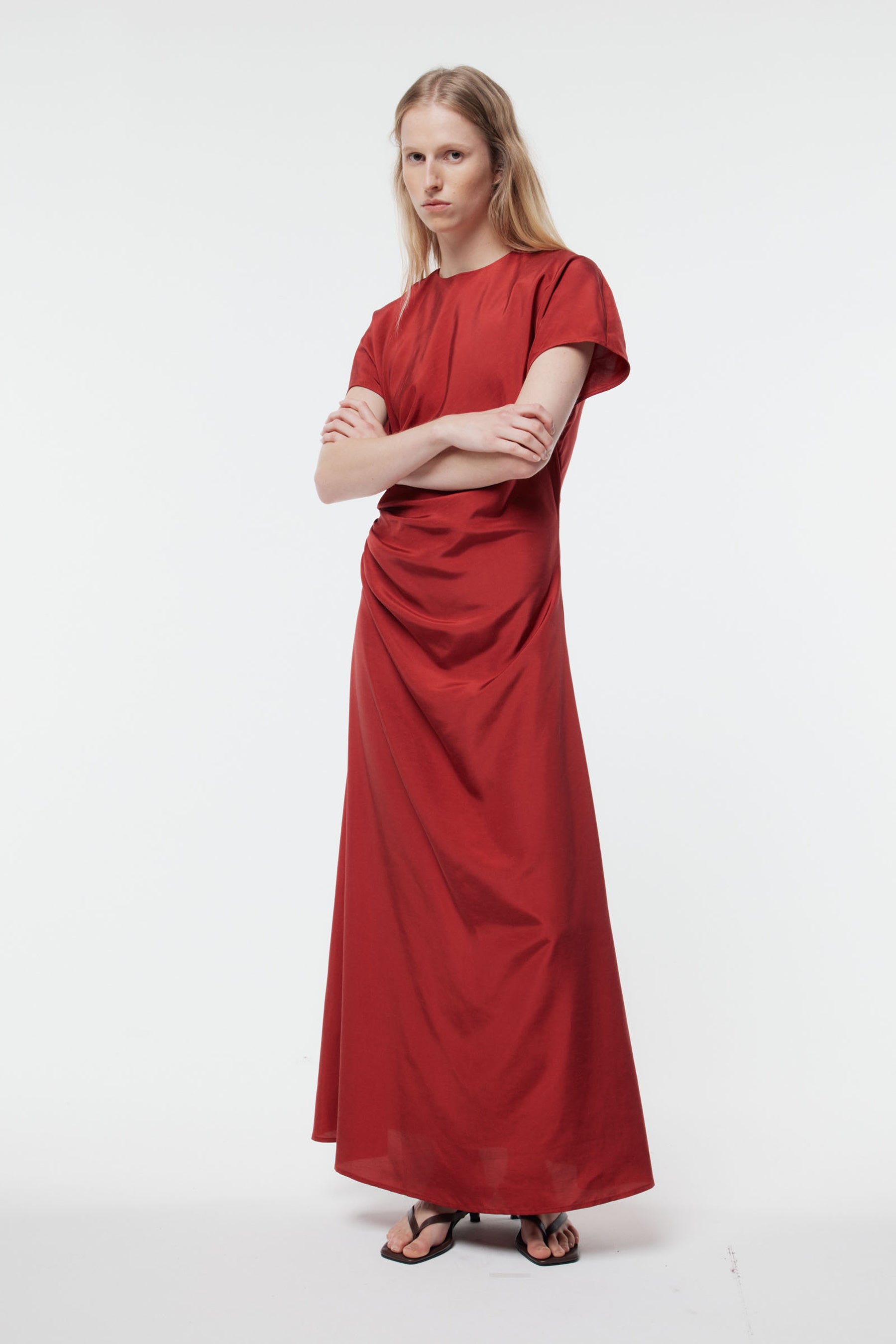 Gregory - Terra Dress Plain - Spring Red