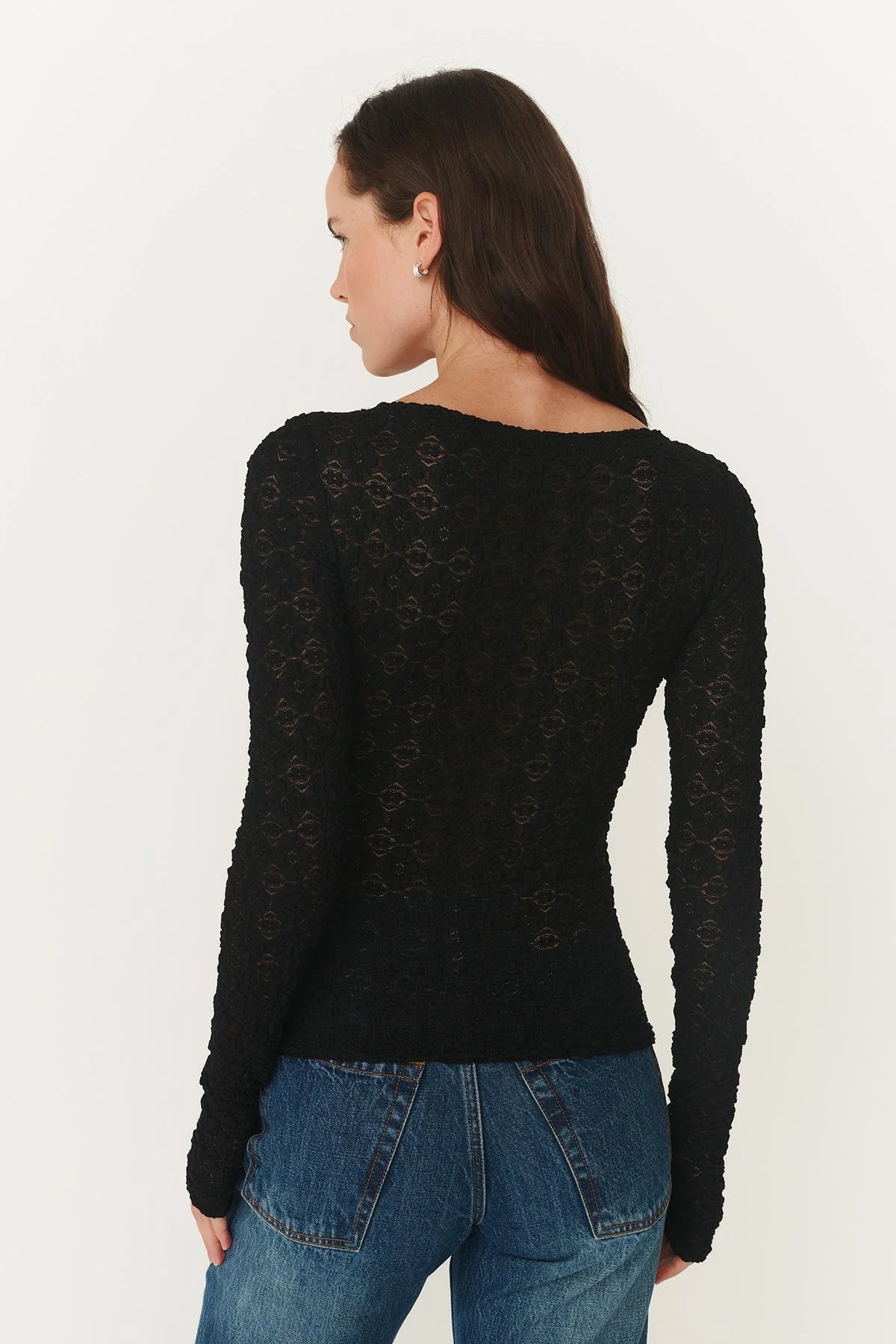 ROWIE - Samantha Clover Lace Top – Noir