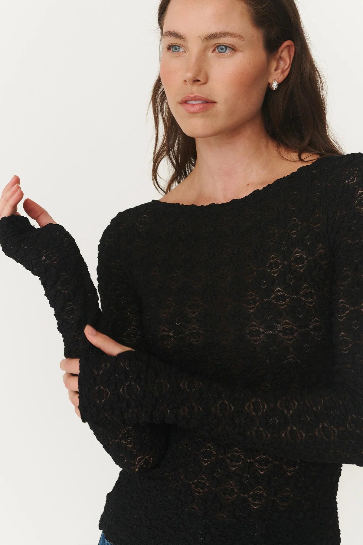 ROWIE - Samantha Clover Lace Top – Noir