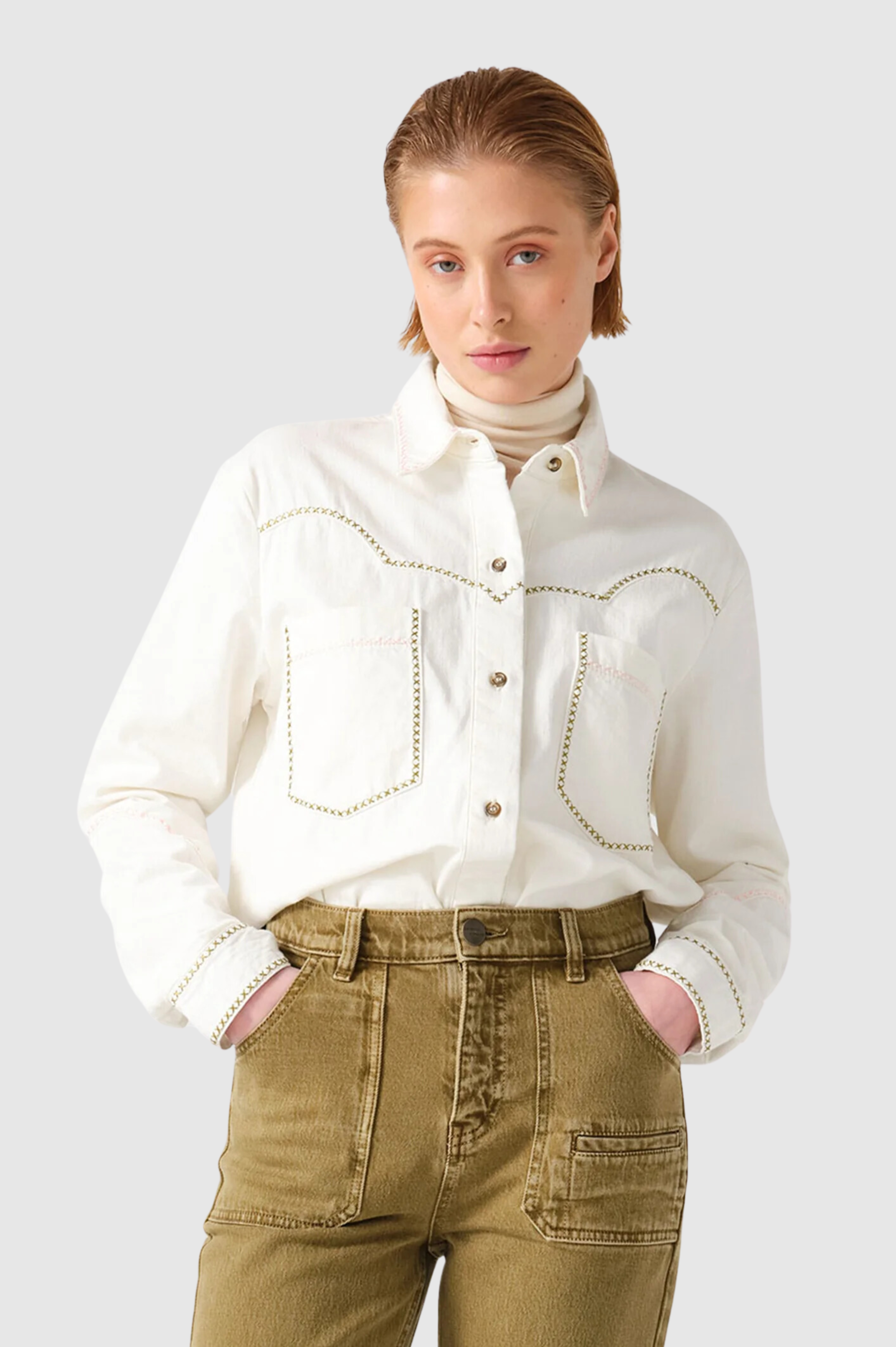 LAST ONE | Seventy + Mochi - Ray Blouse - Ecru Denim