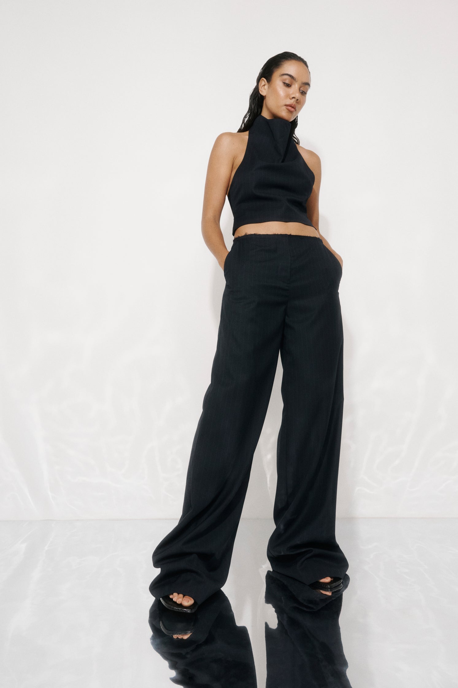 One of Others - Margot Pant - Navy Pinstripe