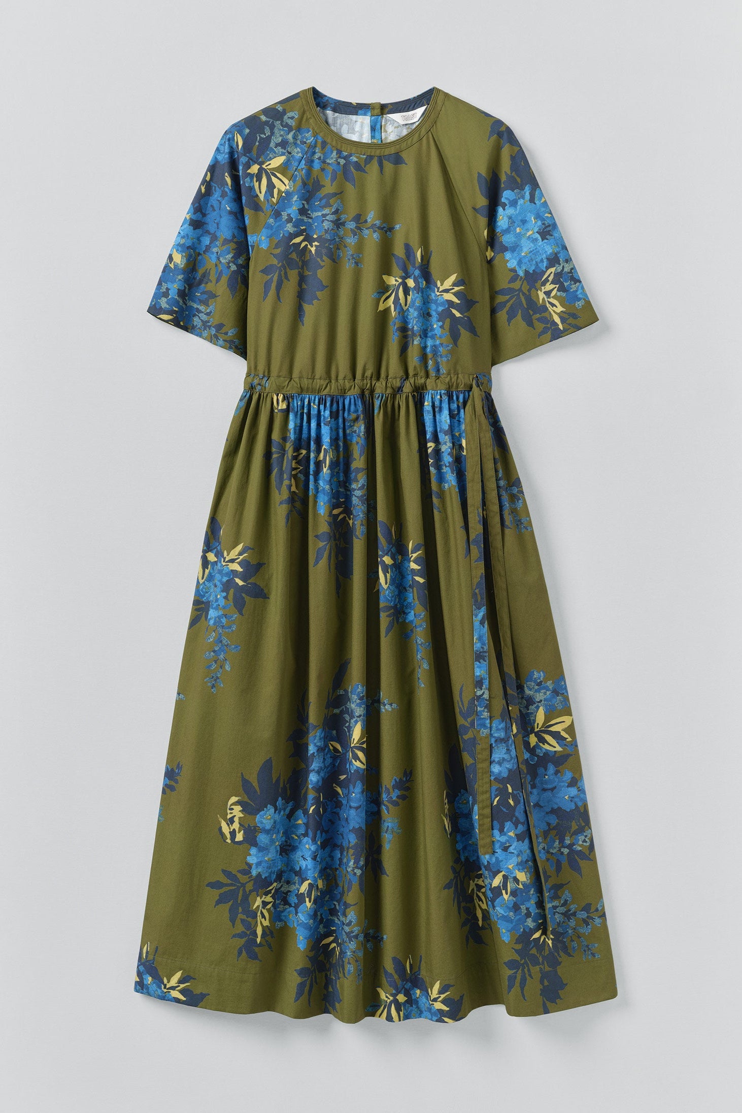 Toast - Botanical Shadow Print Cotton Dress - Olive