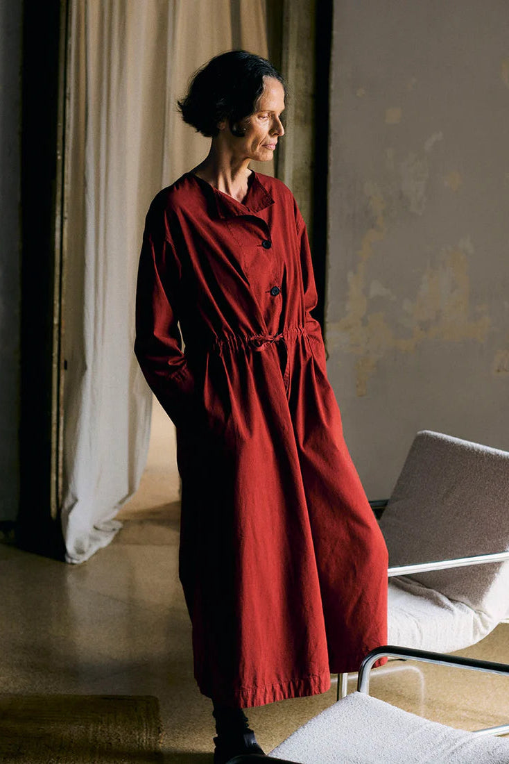 Toast - Button Through Cotton Linen Poplin Dress