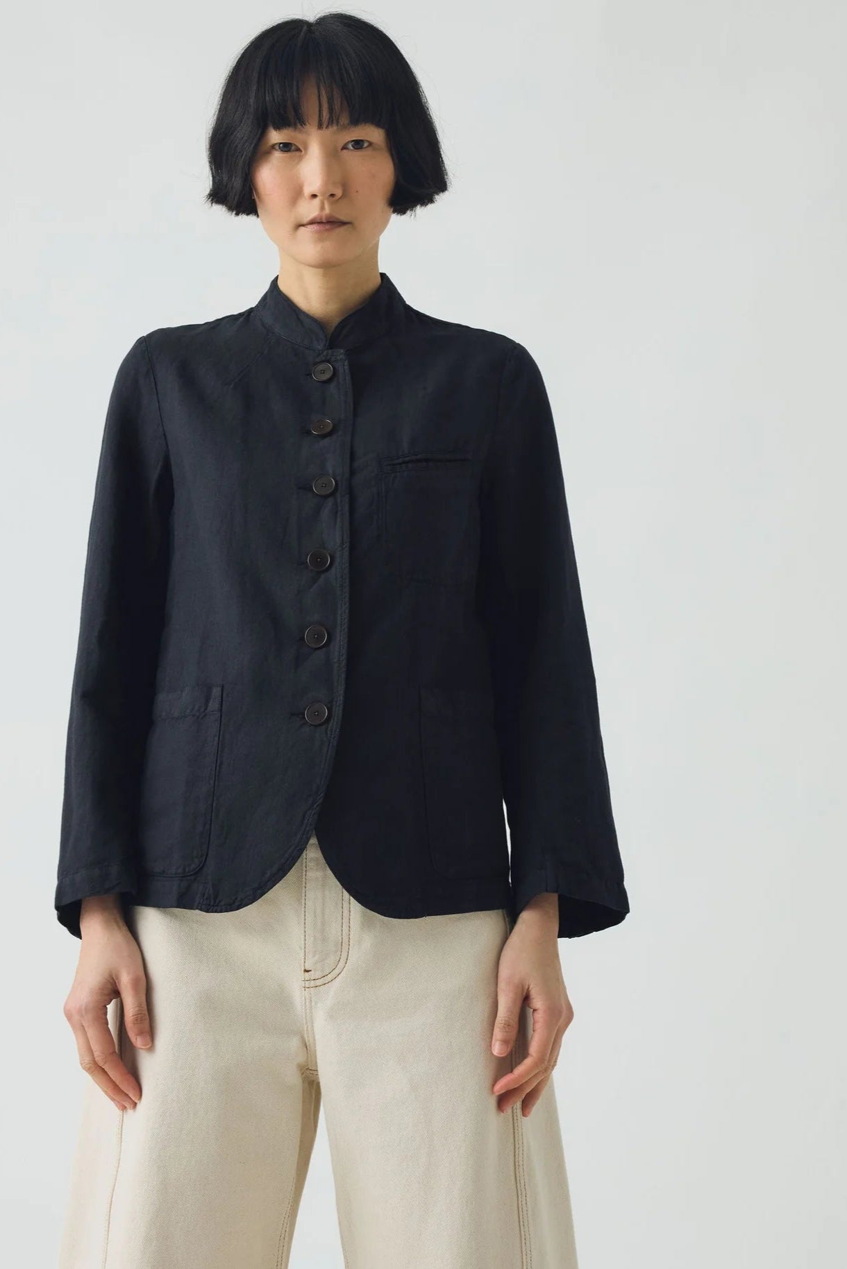 Toast - Garment Dyed Cotton Linen Neat Jacket - Slate
