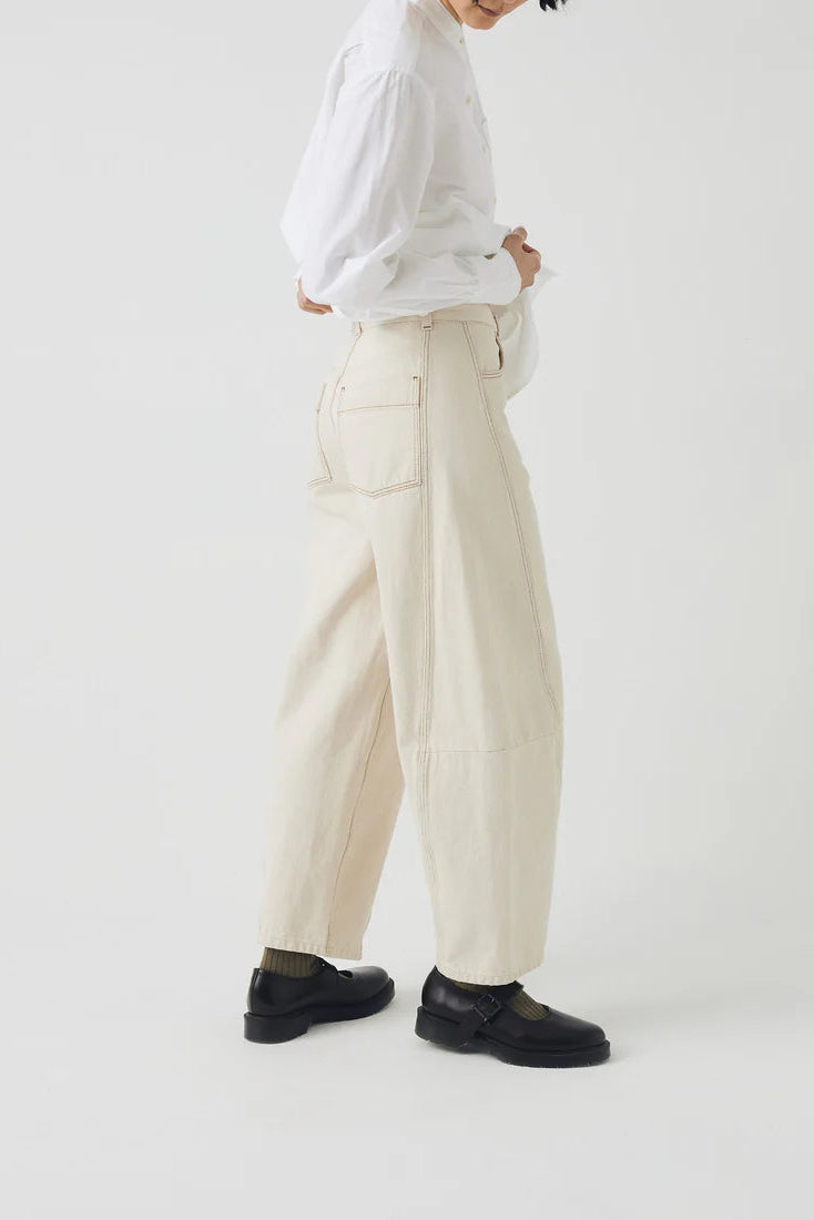 Toast - Sculptural Seamed Denim Trousers - Ecru