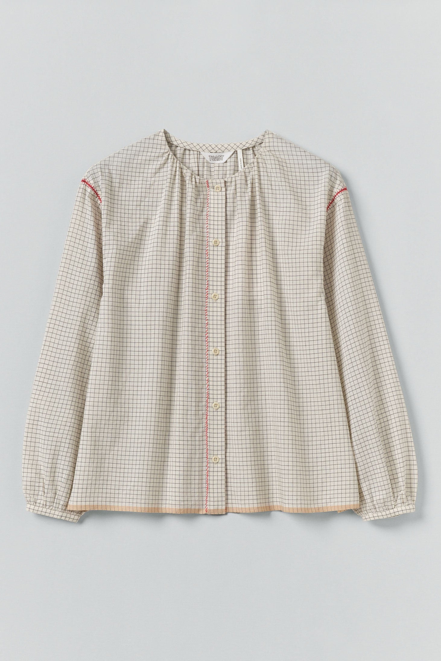 Toast - Graph Check Mul Mul Shirt - Ecru
