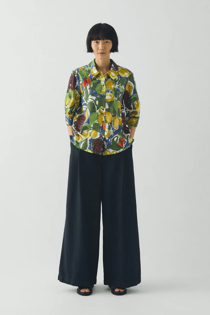 Toast - Gia Sketched Fruit Print Shirt - Verdigris/Multi