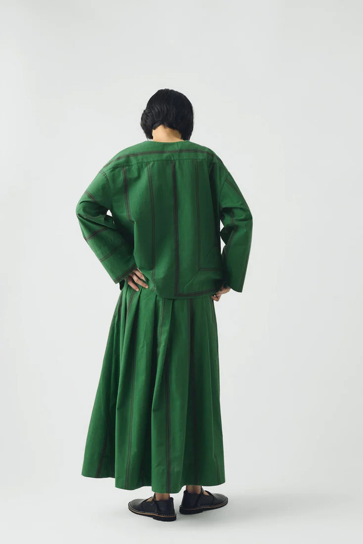 Toast - Tea Towel Stripe Long Sleeve Top - Sea Green