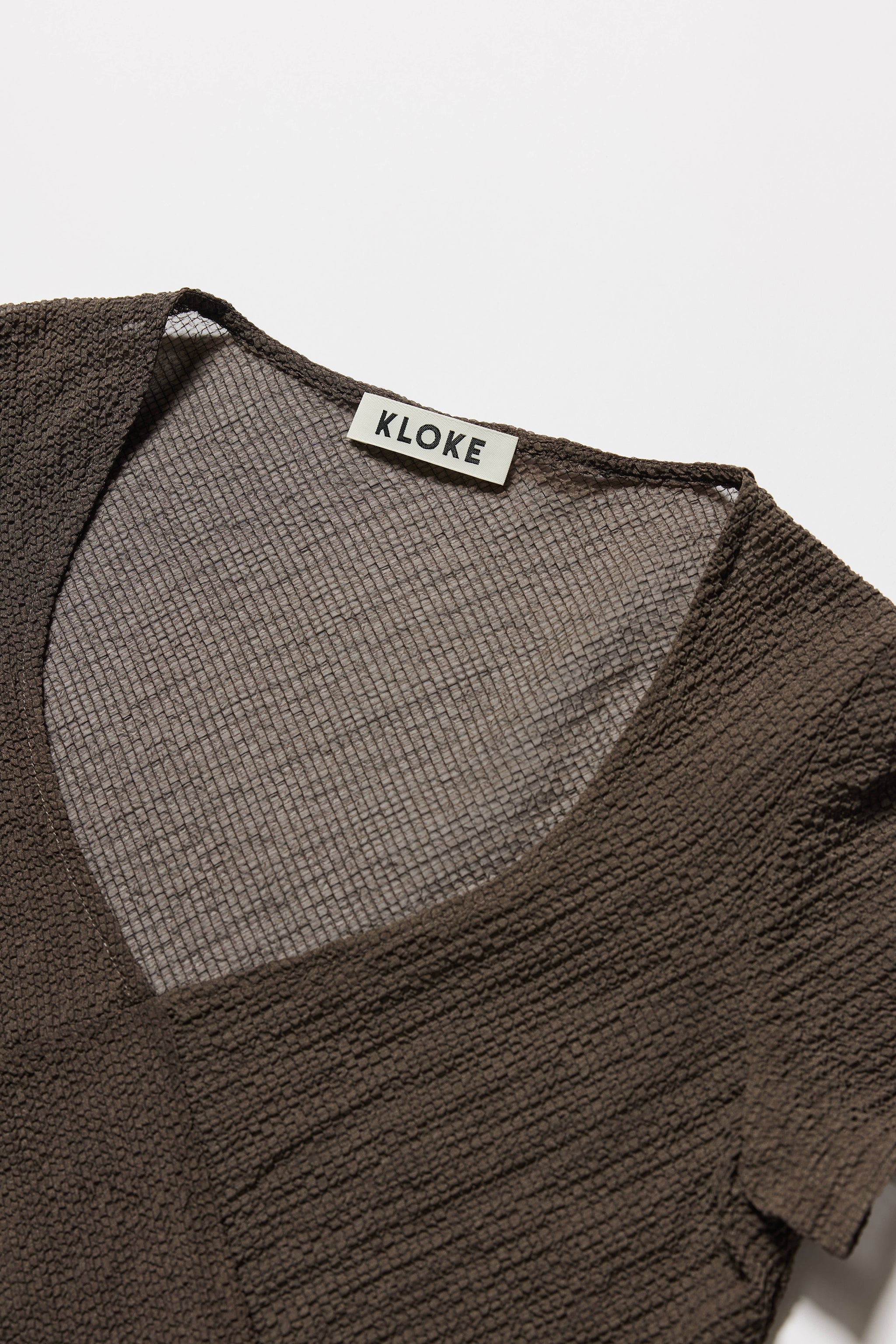 Kloke - Centred V-Neck Top - Brown