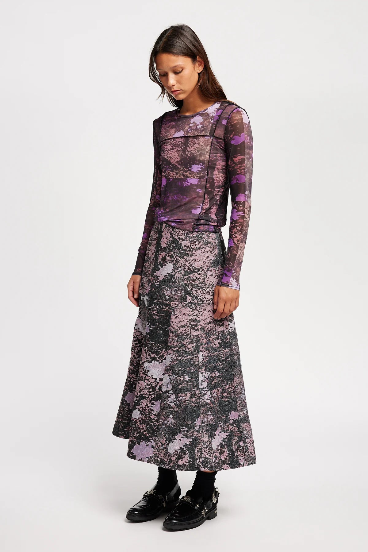 Kloke - Inlet Stretch Top - Purple Print