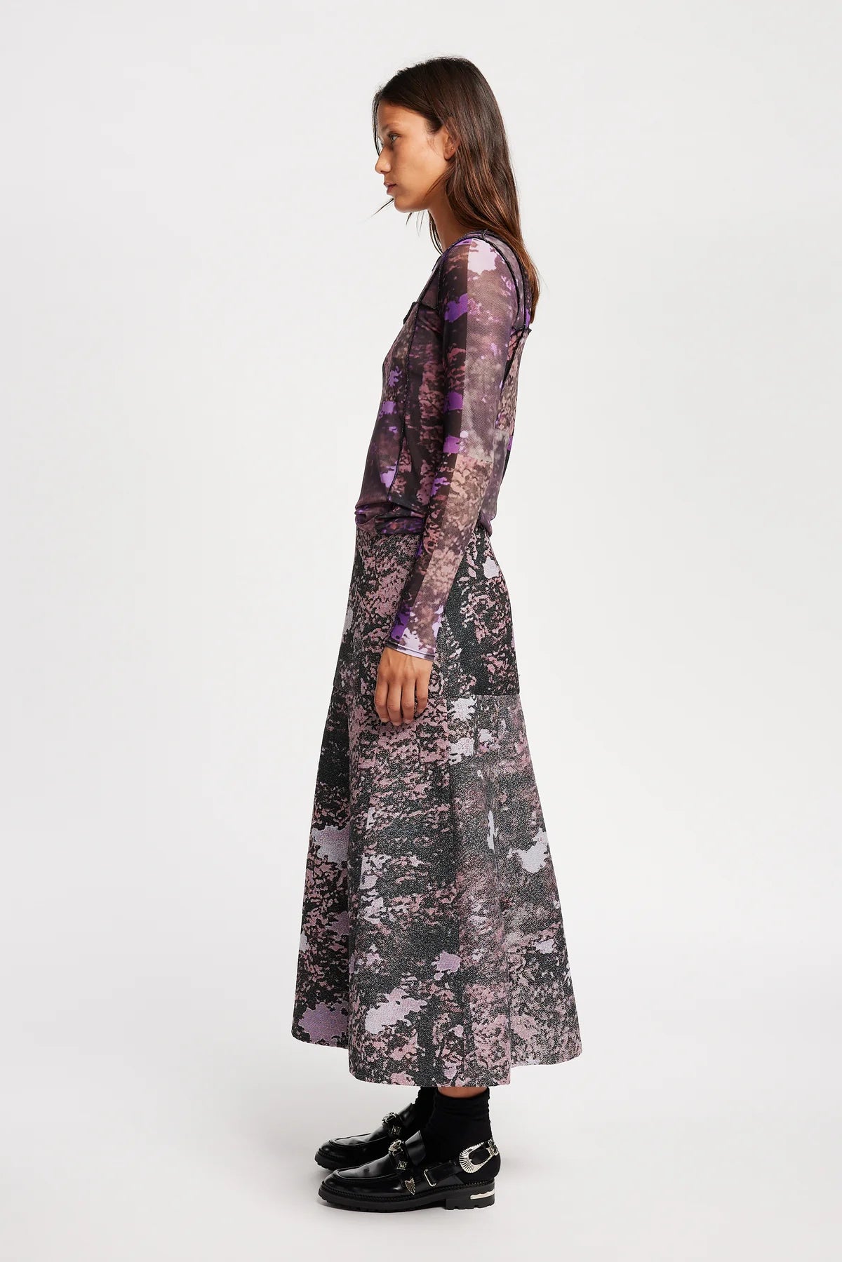 Kloke - Inlet Stretch Top - Purple Print