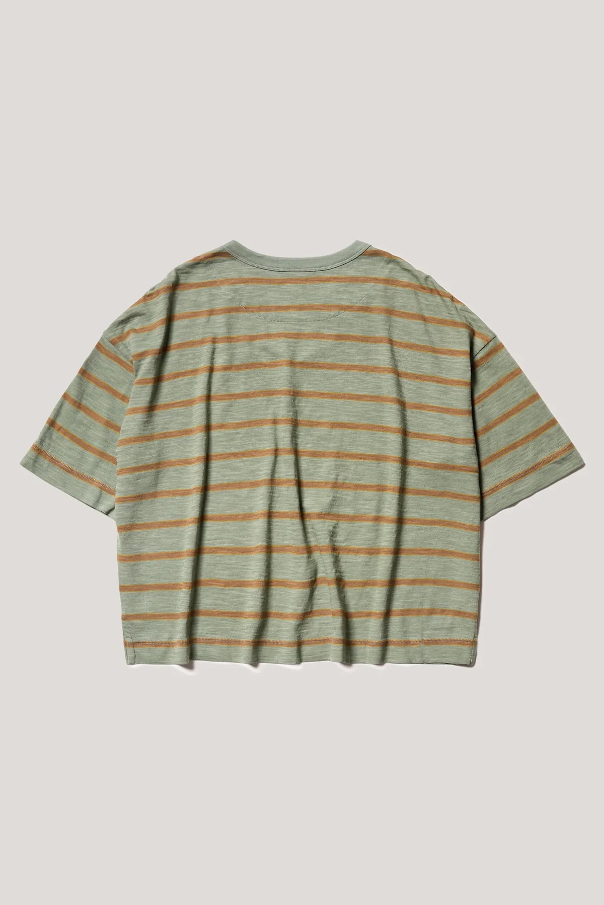 Kloke - Obelisk Feeder Stripe Tee - Olive/Tan Stripe