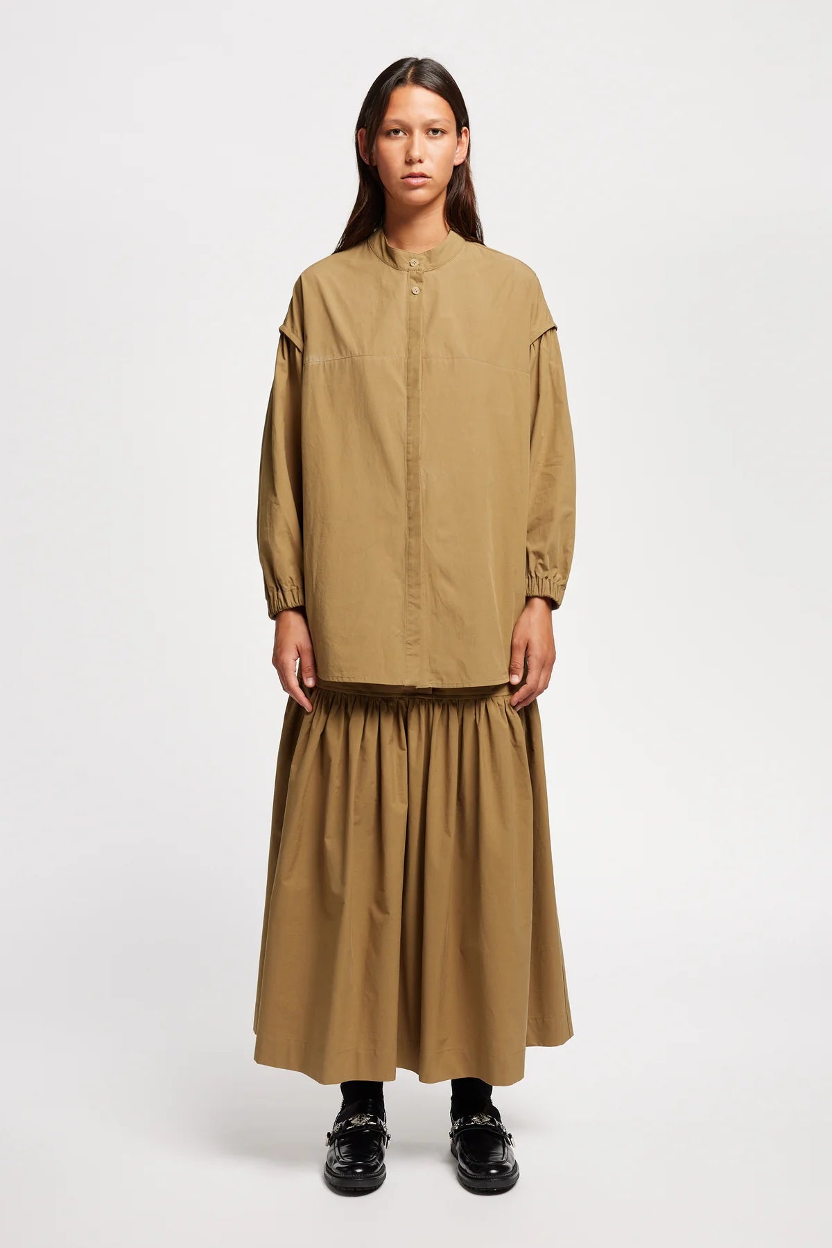 Kloke - Transit Gathered Blouse - Dusty Olive