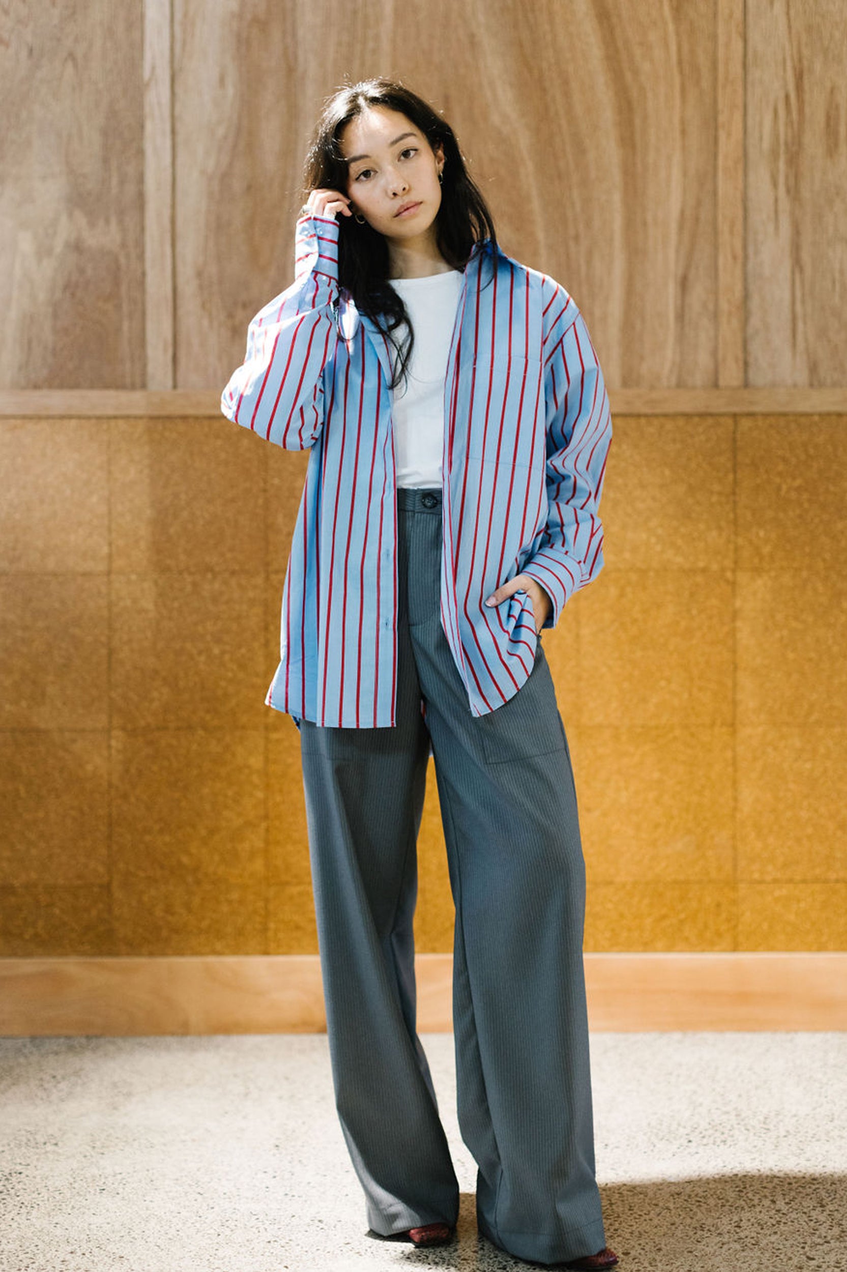 Annie - Frank Pant - Light Wool Grey