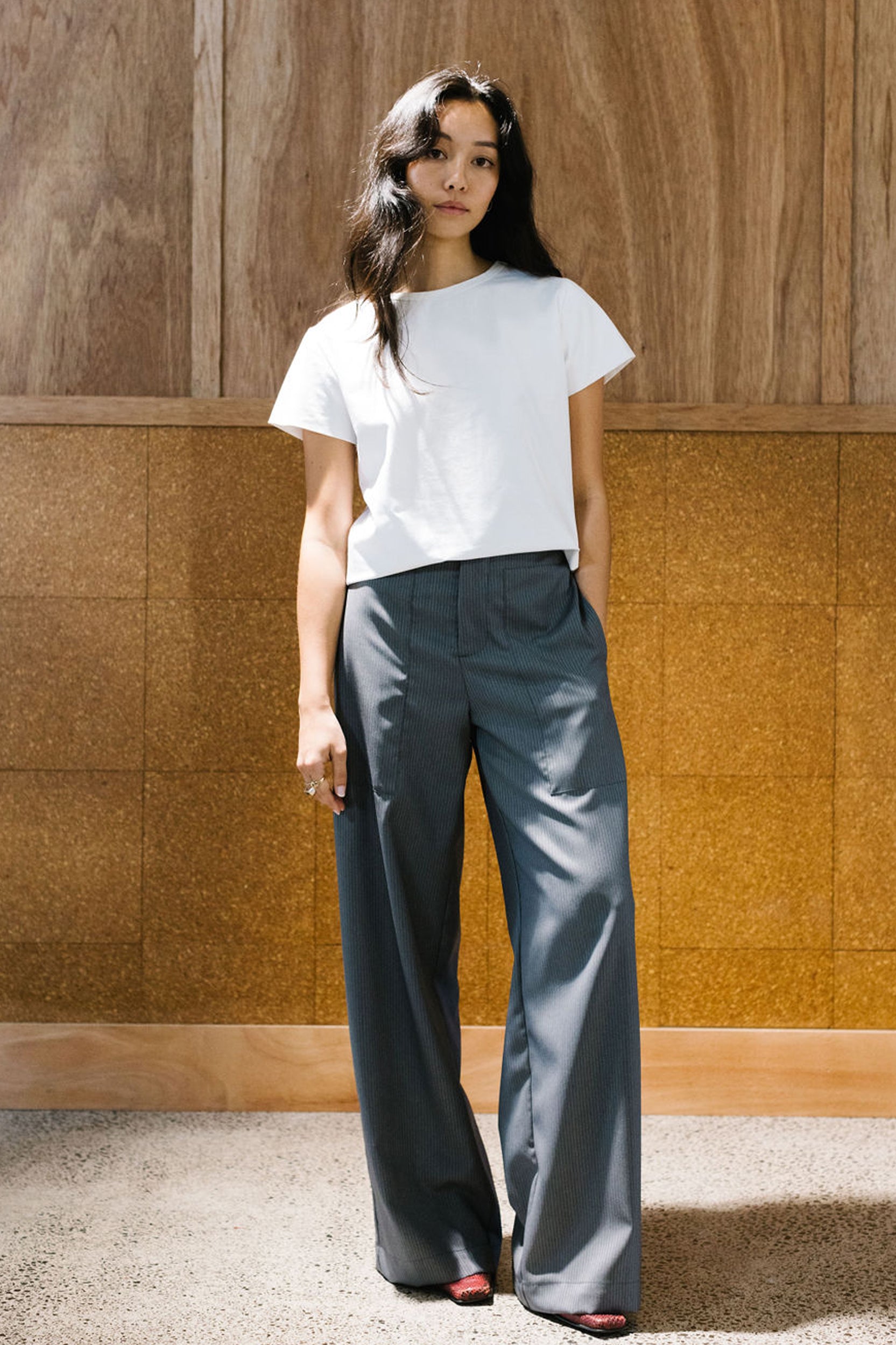Annie - Frank Pant - Light Wool Grey