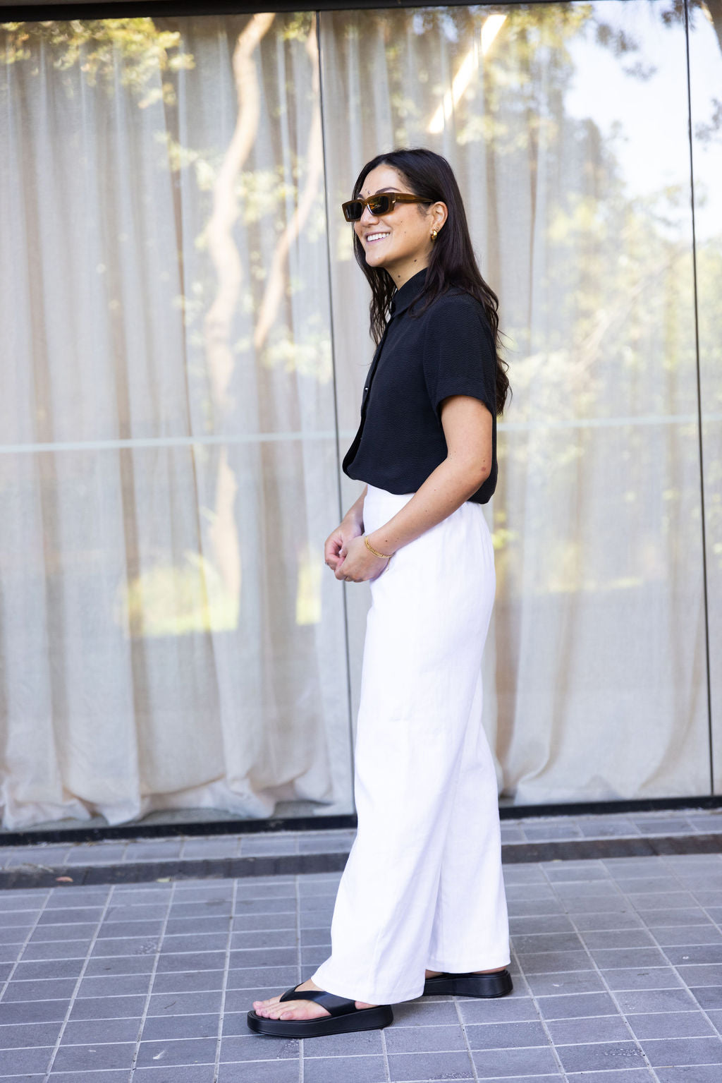 Annie - Ease Pant - White Linen