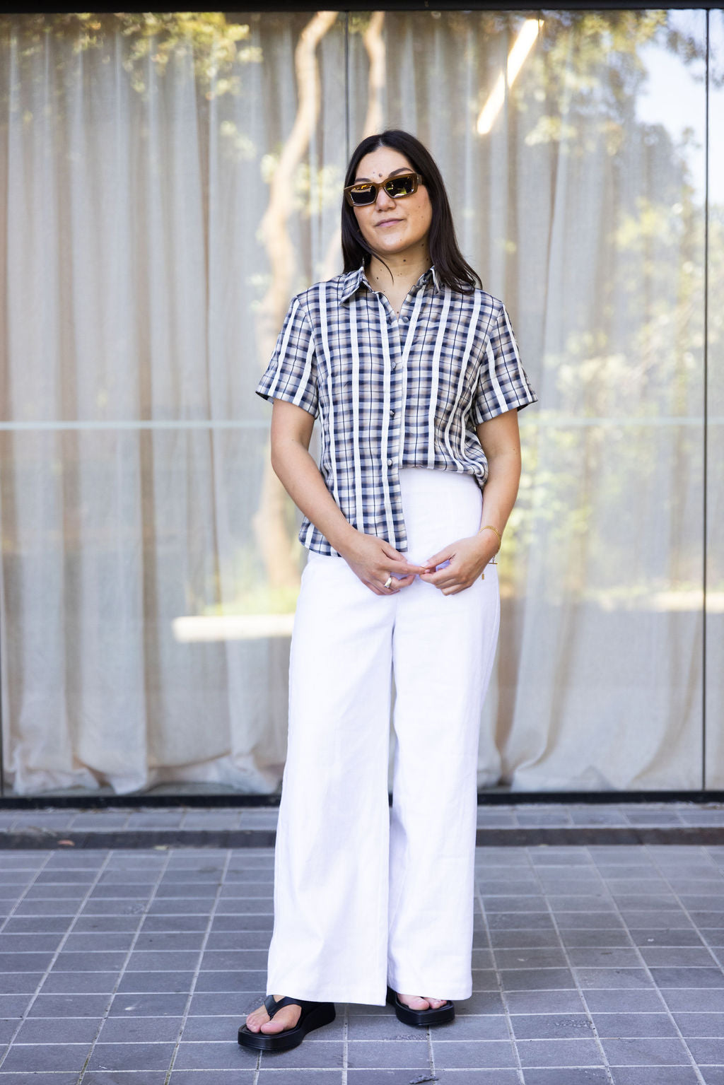 Annie - Ease Pant - White Linen