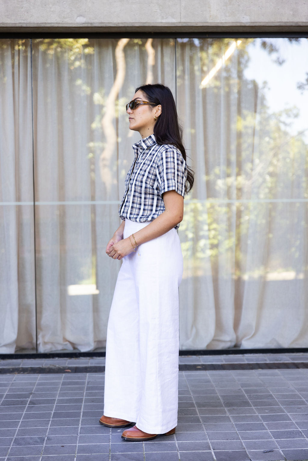 Annie - Ease Pant - White Linen