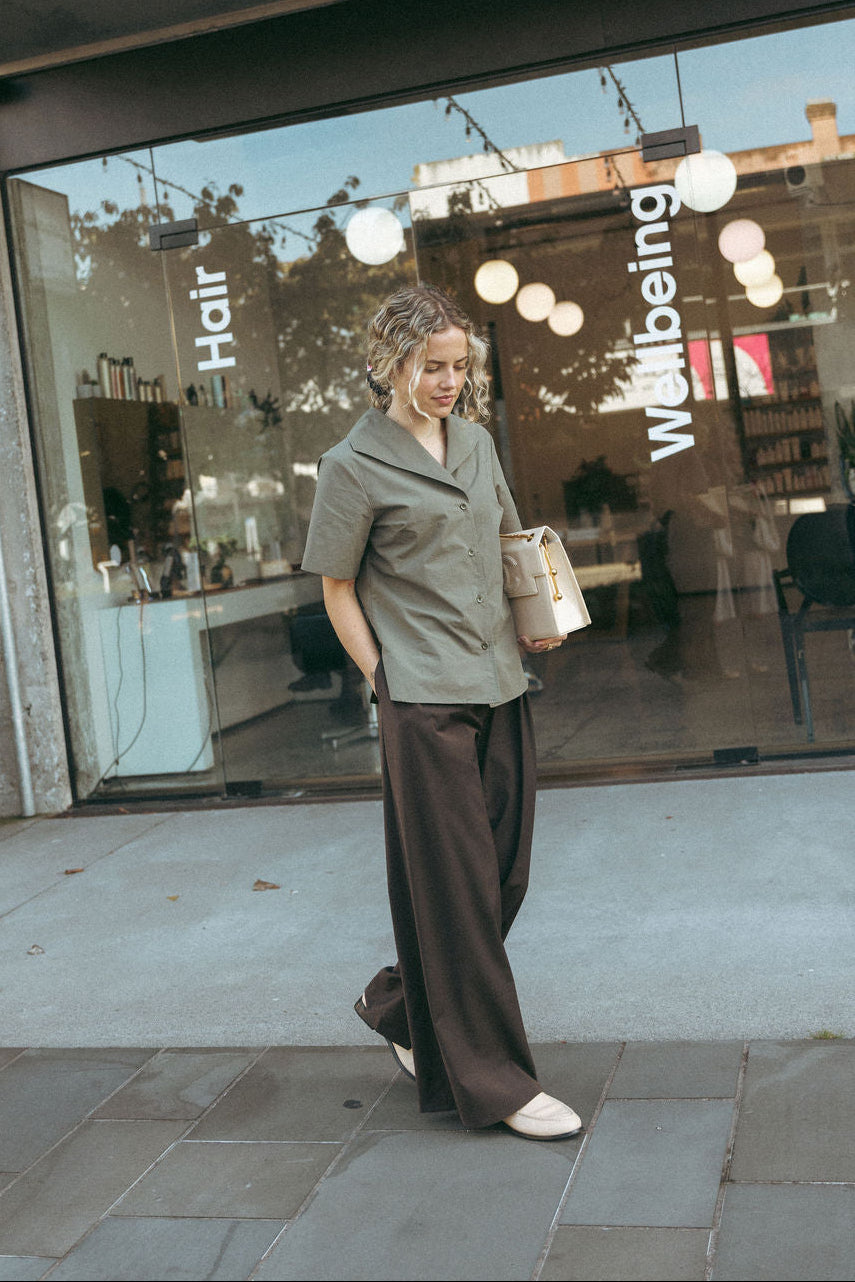 Annie - Fold Blouse - Sage