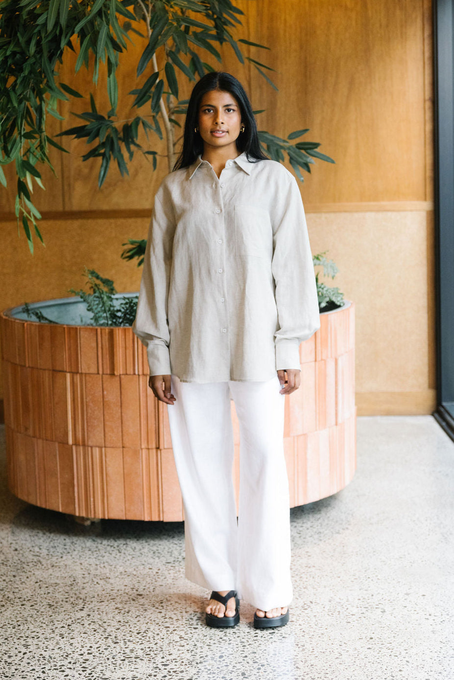 Annie - Foundation Shirt - Oat Linen