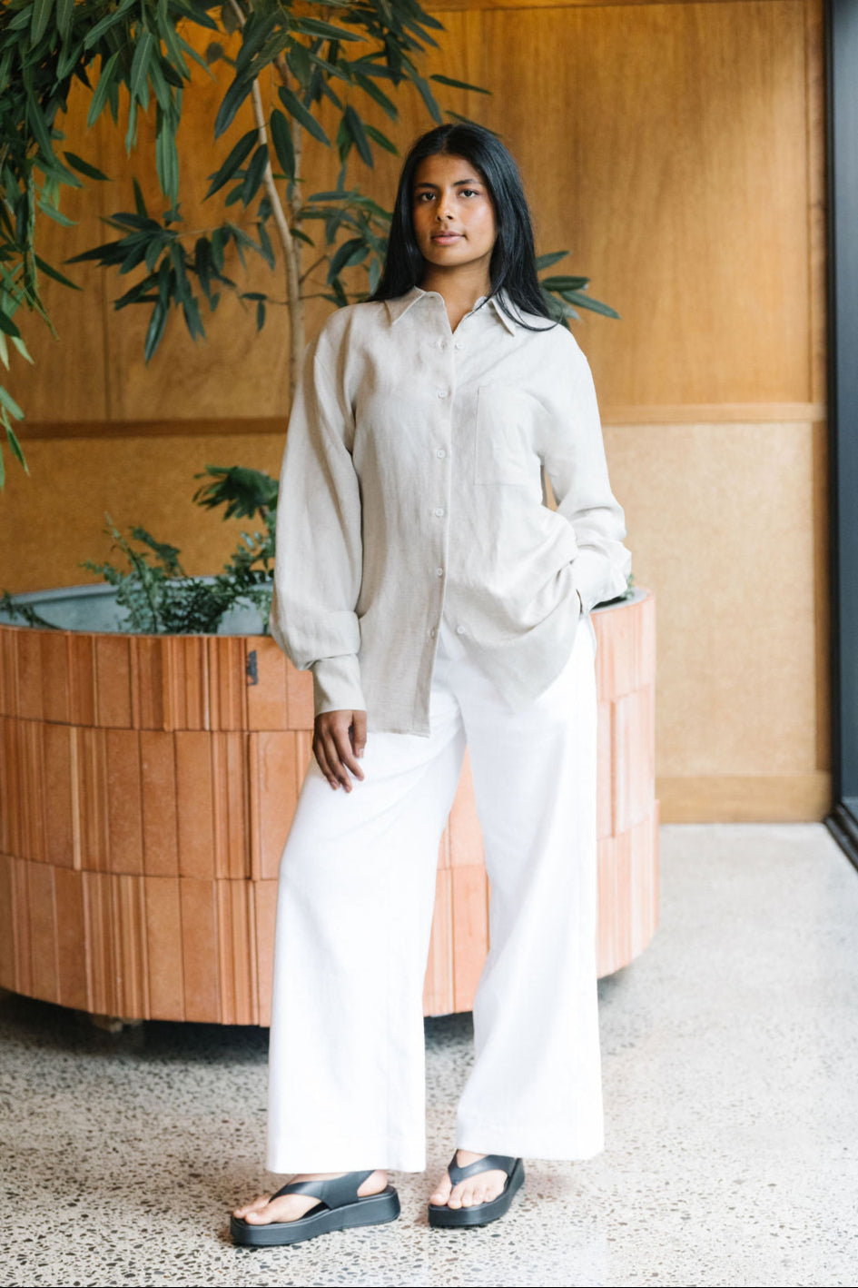 Annie - Foundation Shirt - Oat Linen