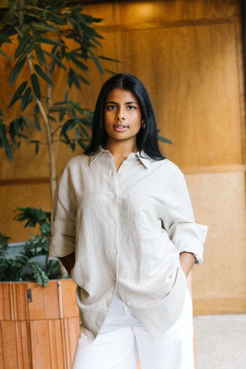 Annie - Foundation Shirt - Oat Linen