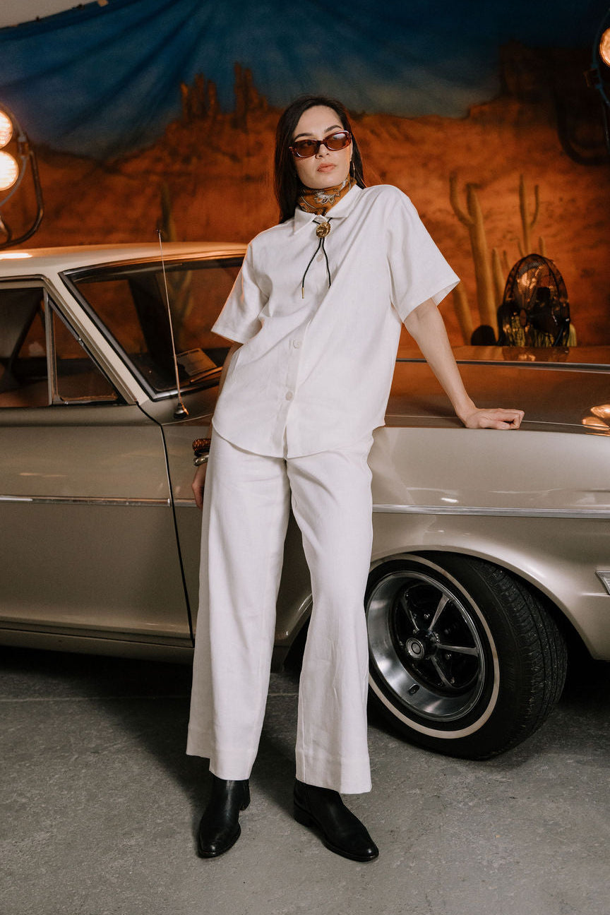 Annie - Harbor Pant - White Linen