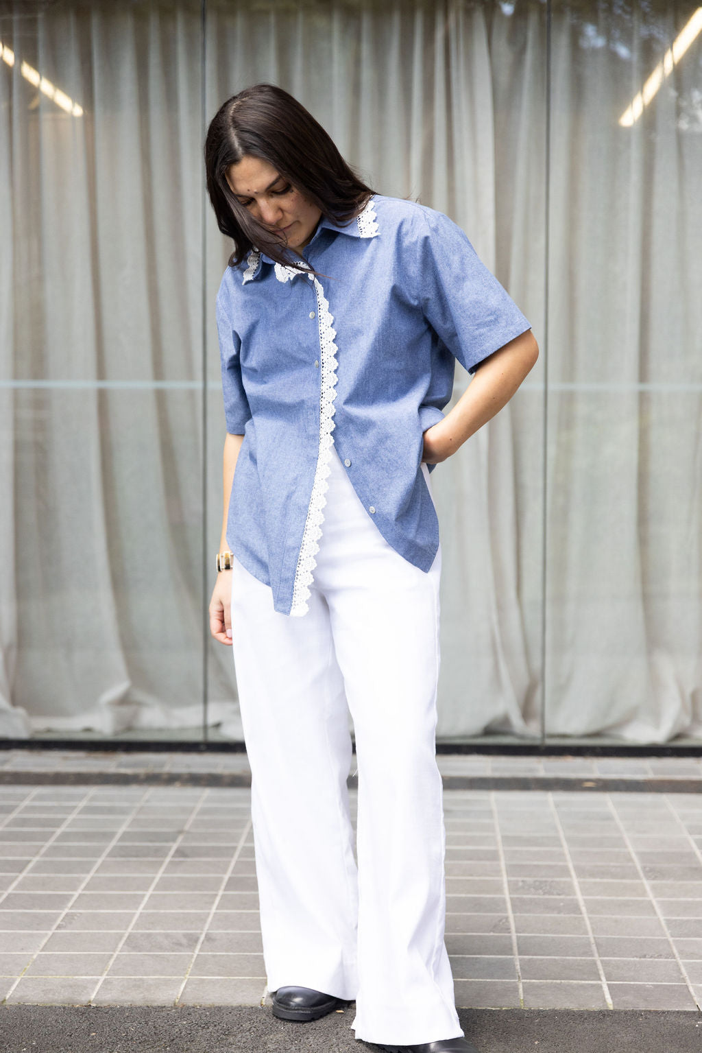 Annie - Western Shirt - Chambre/Lace